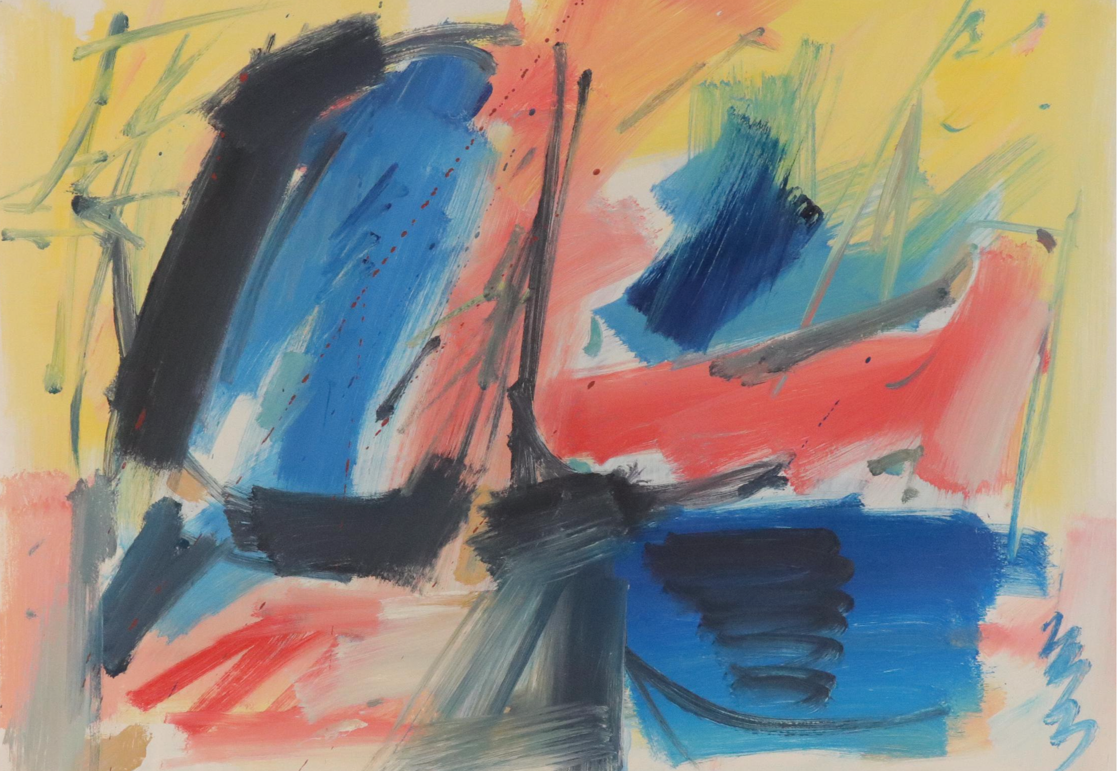 Jack Meanwell Abstract Modern Oil Painting, 1992