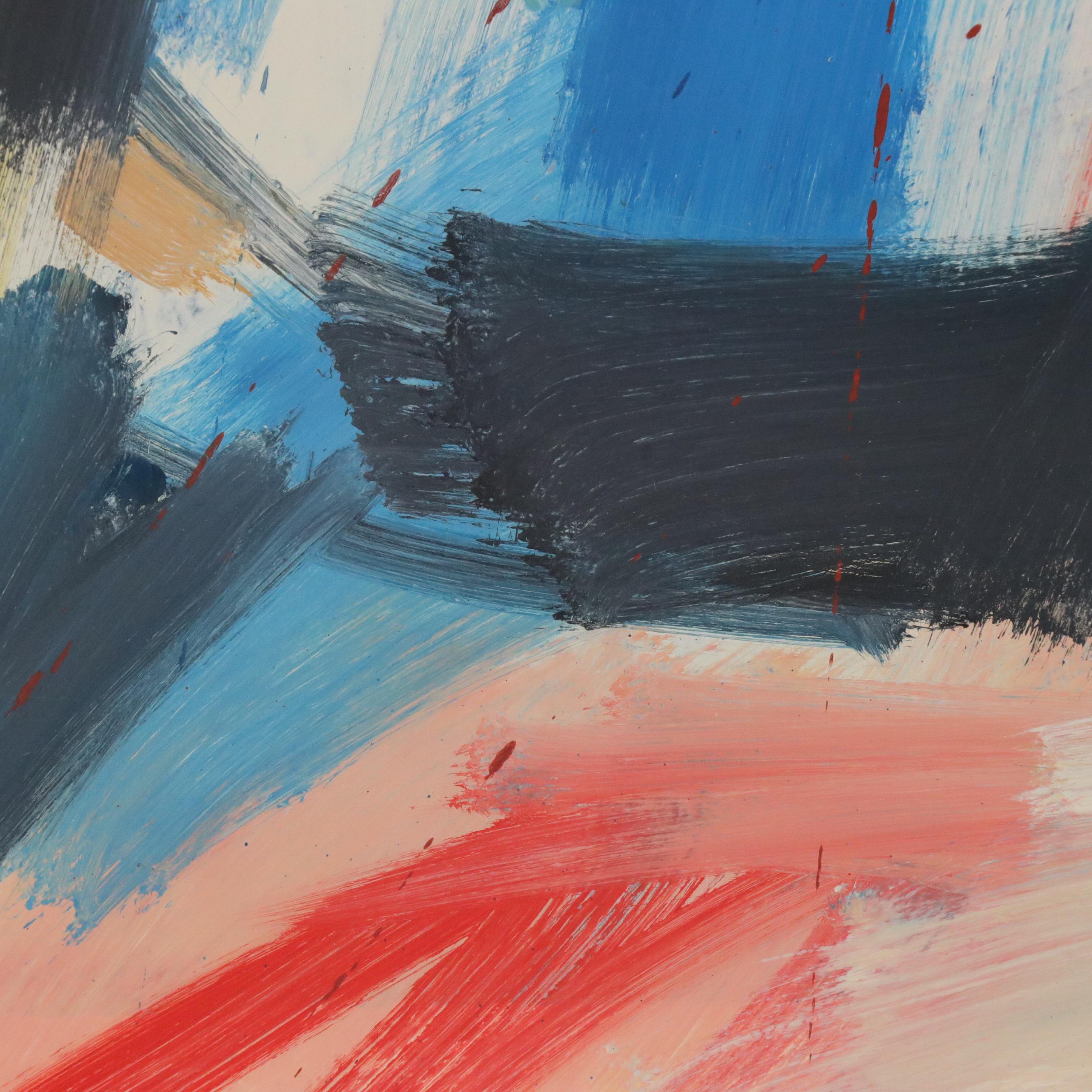 Jack Meanwell Abstract Modern Oil Painting, 1992