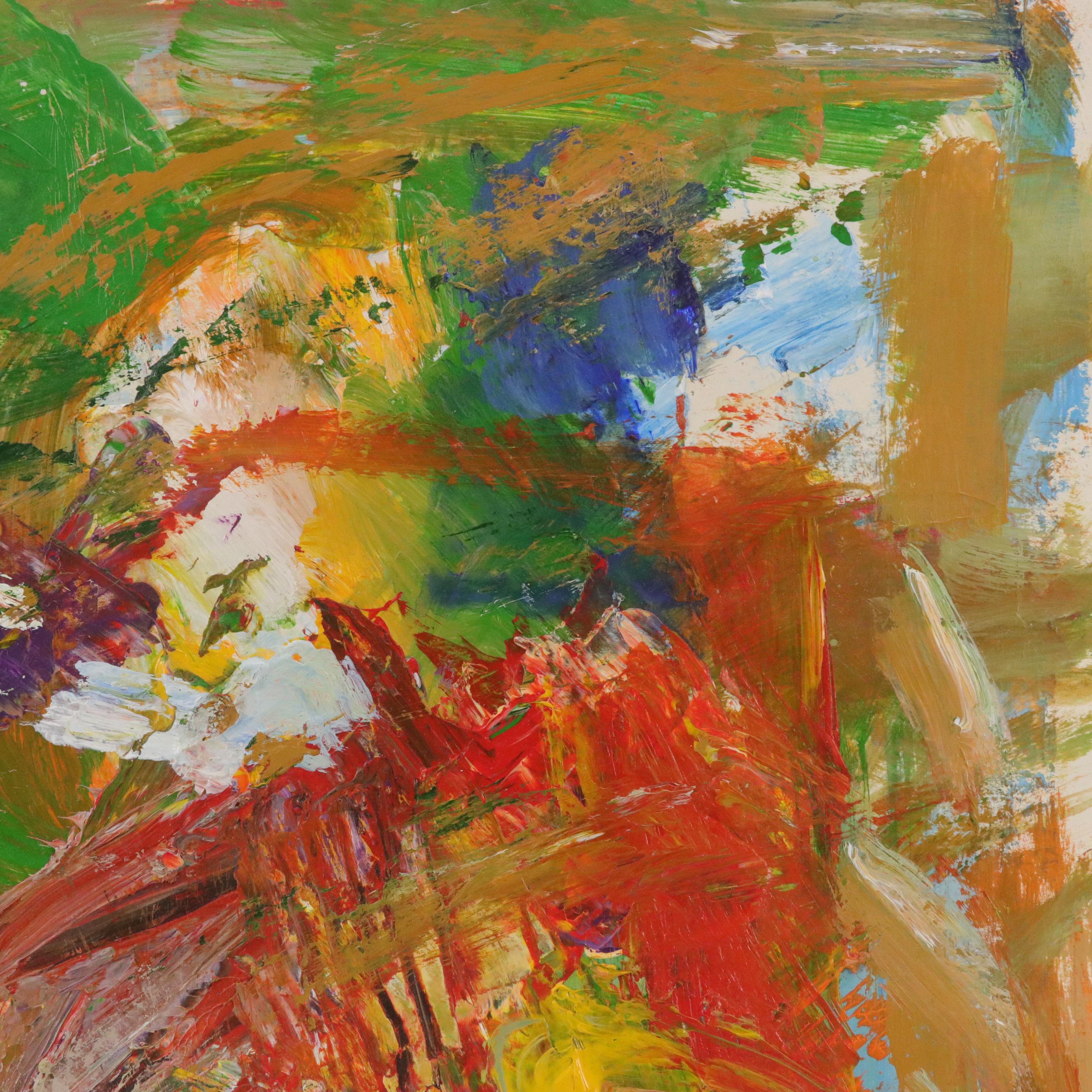 Jack Meanwell Abstract Modern Oil Painting, Late 20th Century