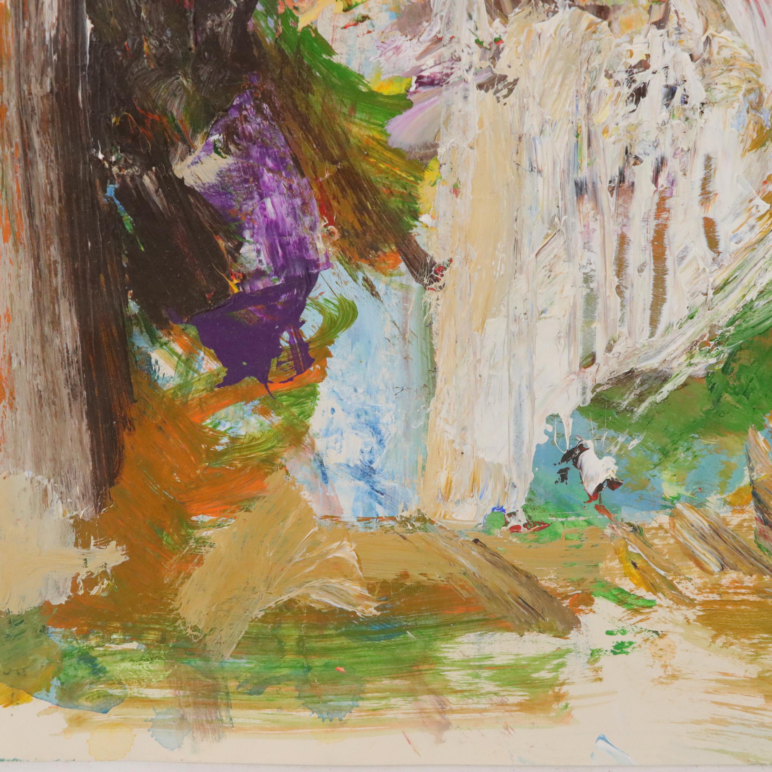 Jack Meanwell Abstract Modern Oil Painting, Late 20th Century