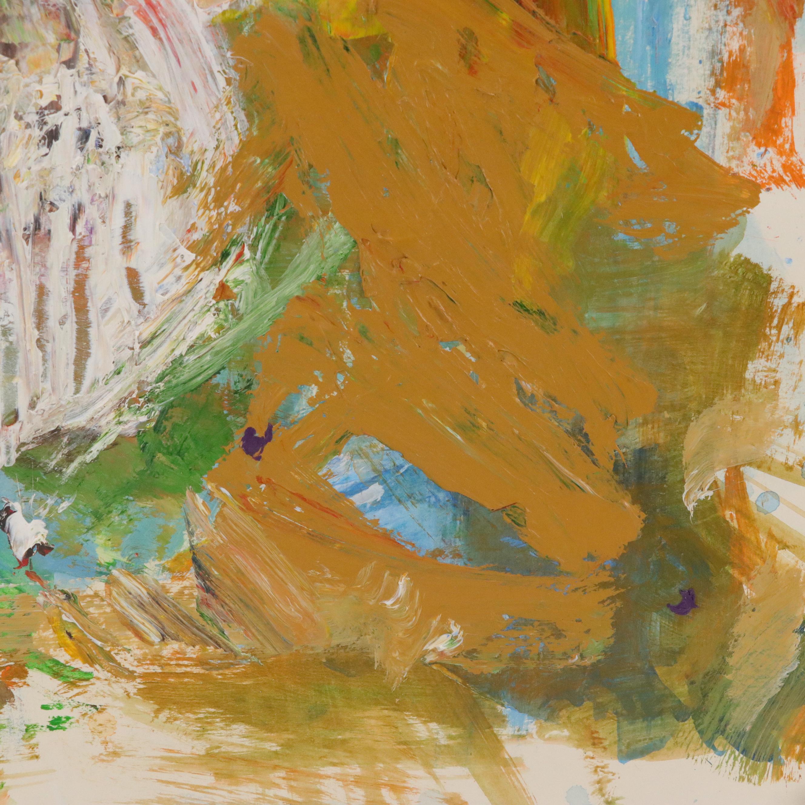 Jack Meanwell Abstract Modern Oil Painting, Late 20th Century