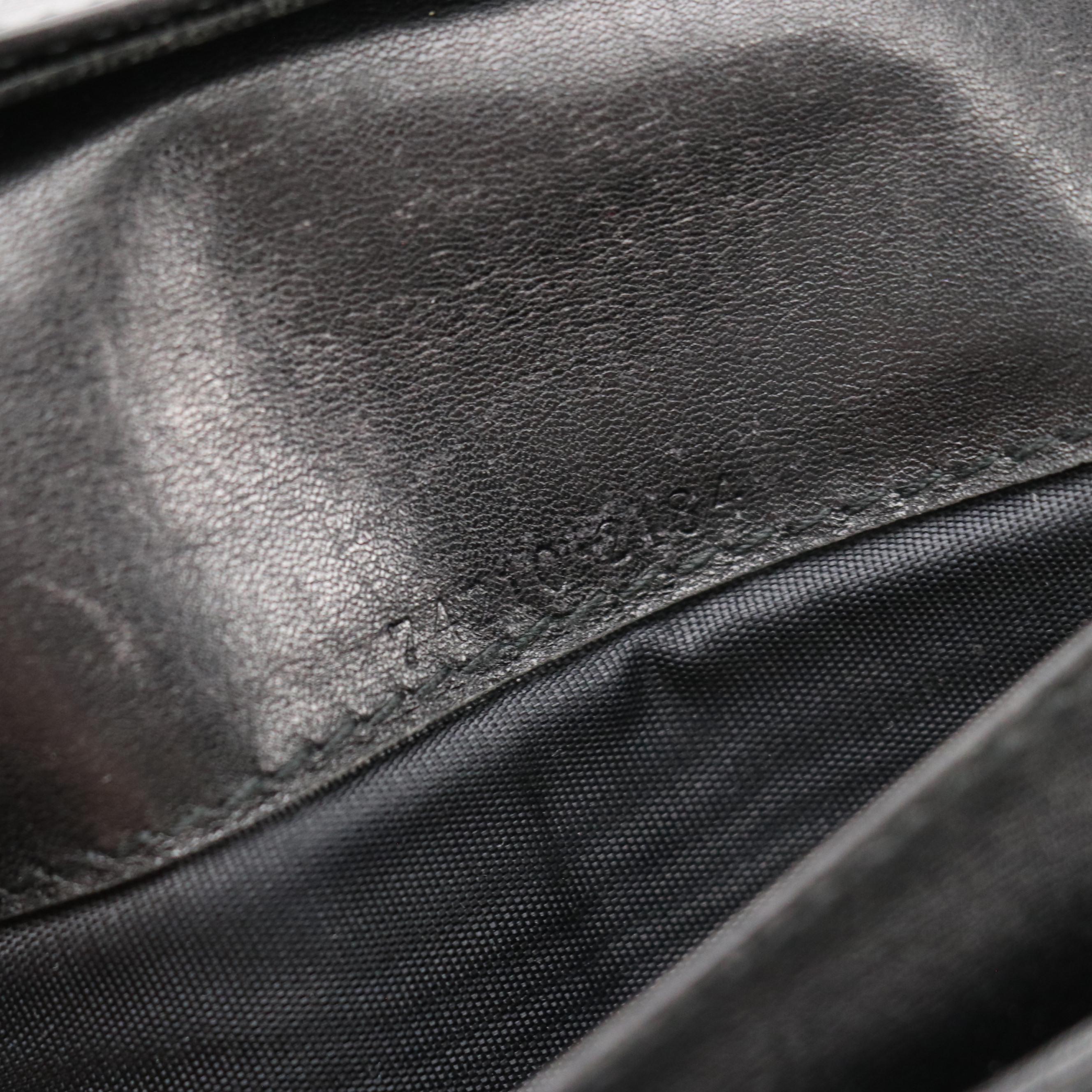 Gucci GG Denim and Black Leather Continental Wallet