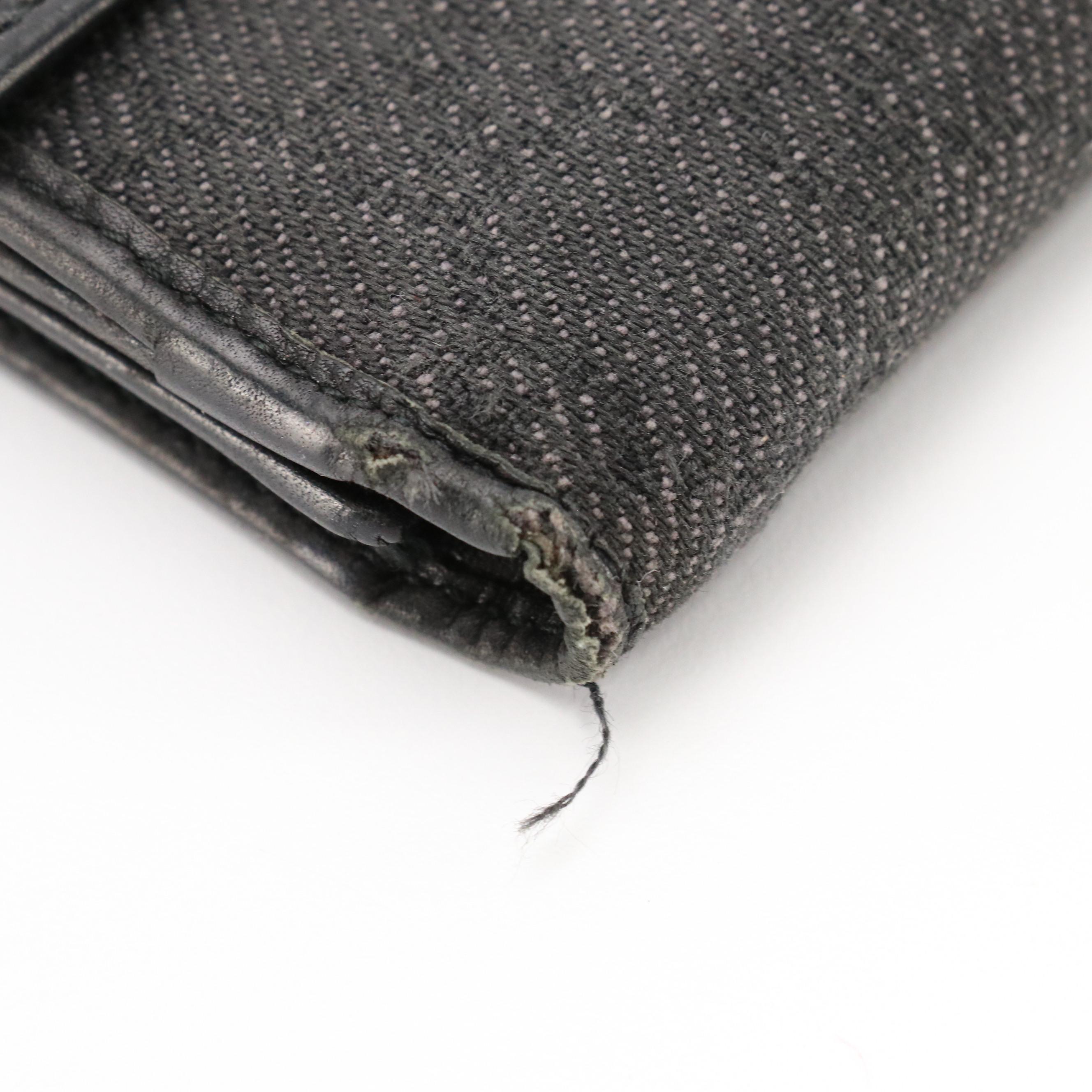 Gucci GG Denim and Black Leather Continental Wallet