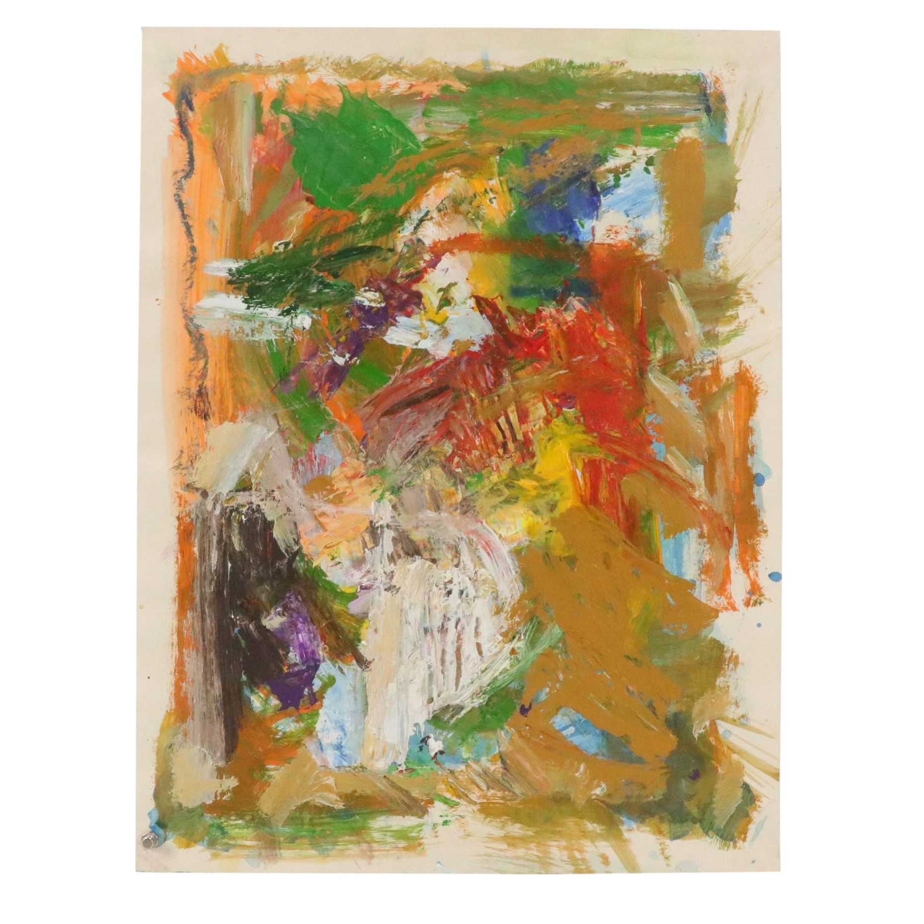 Jack Meanwell Abstract Modern Oil Painting, Late 20th Century