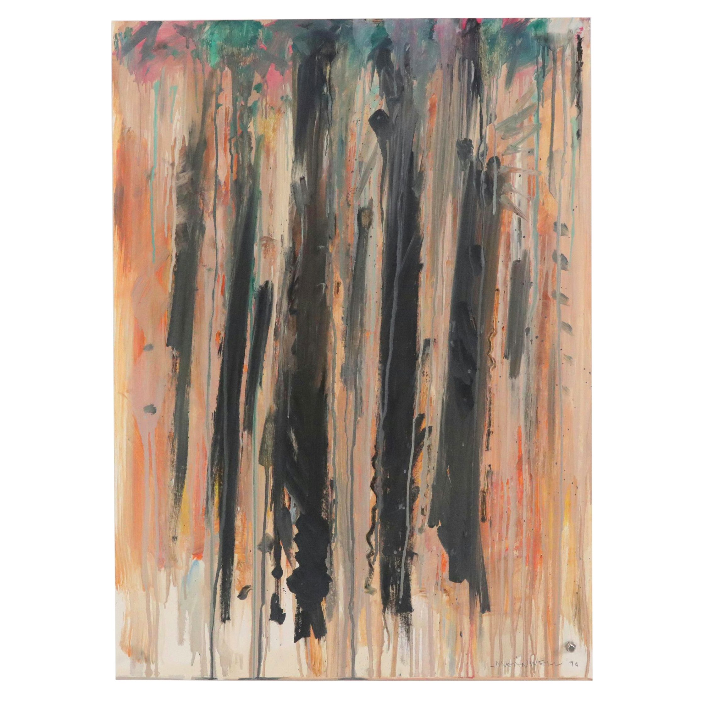 Jack Meanwell Abstract Modern Oil Painting, 1994