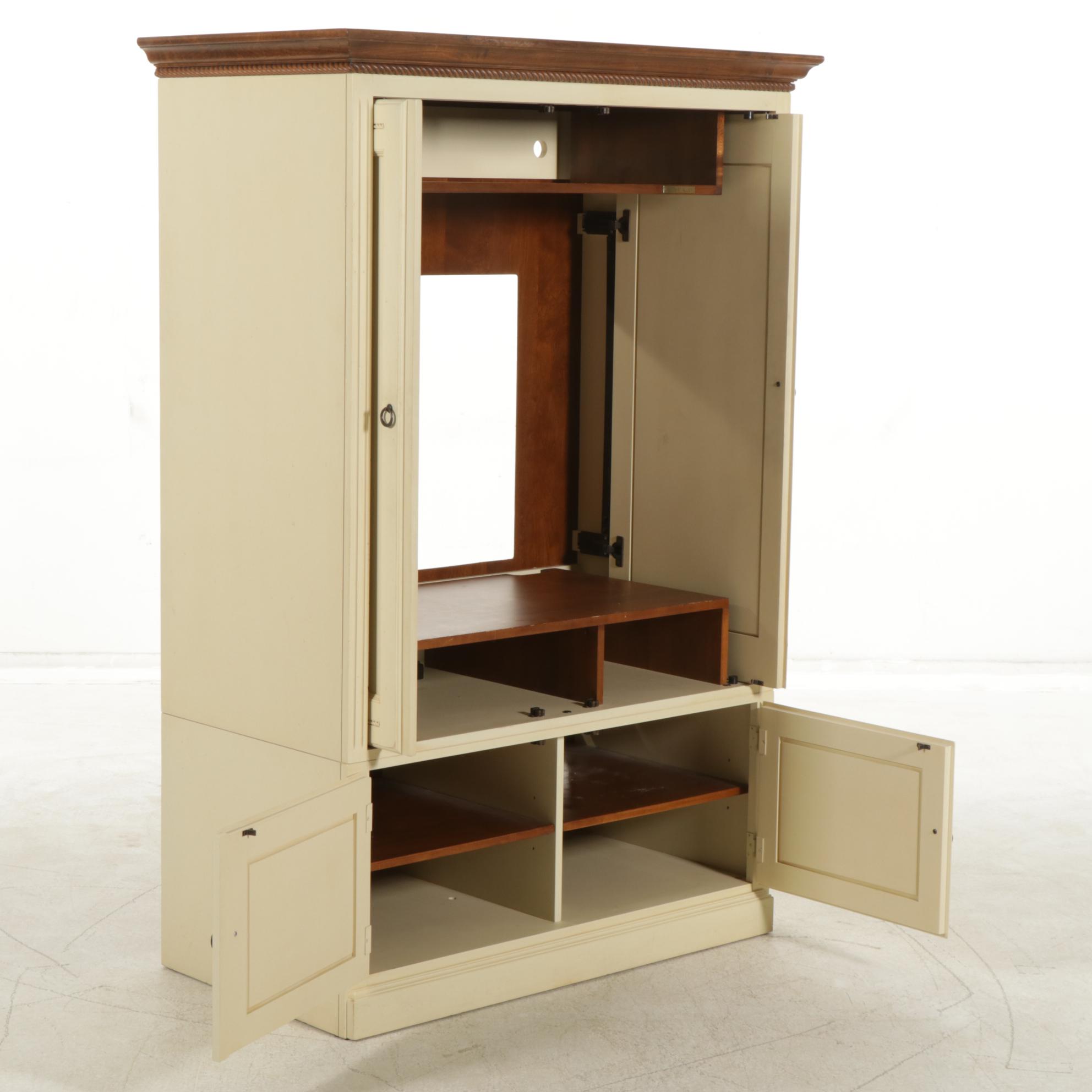 Ethan Allen "Country Crossings" Painted Entertainment Armoire