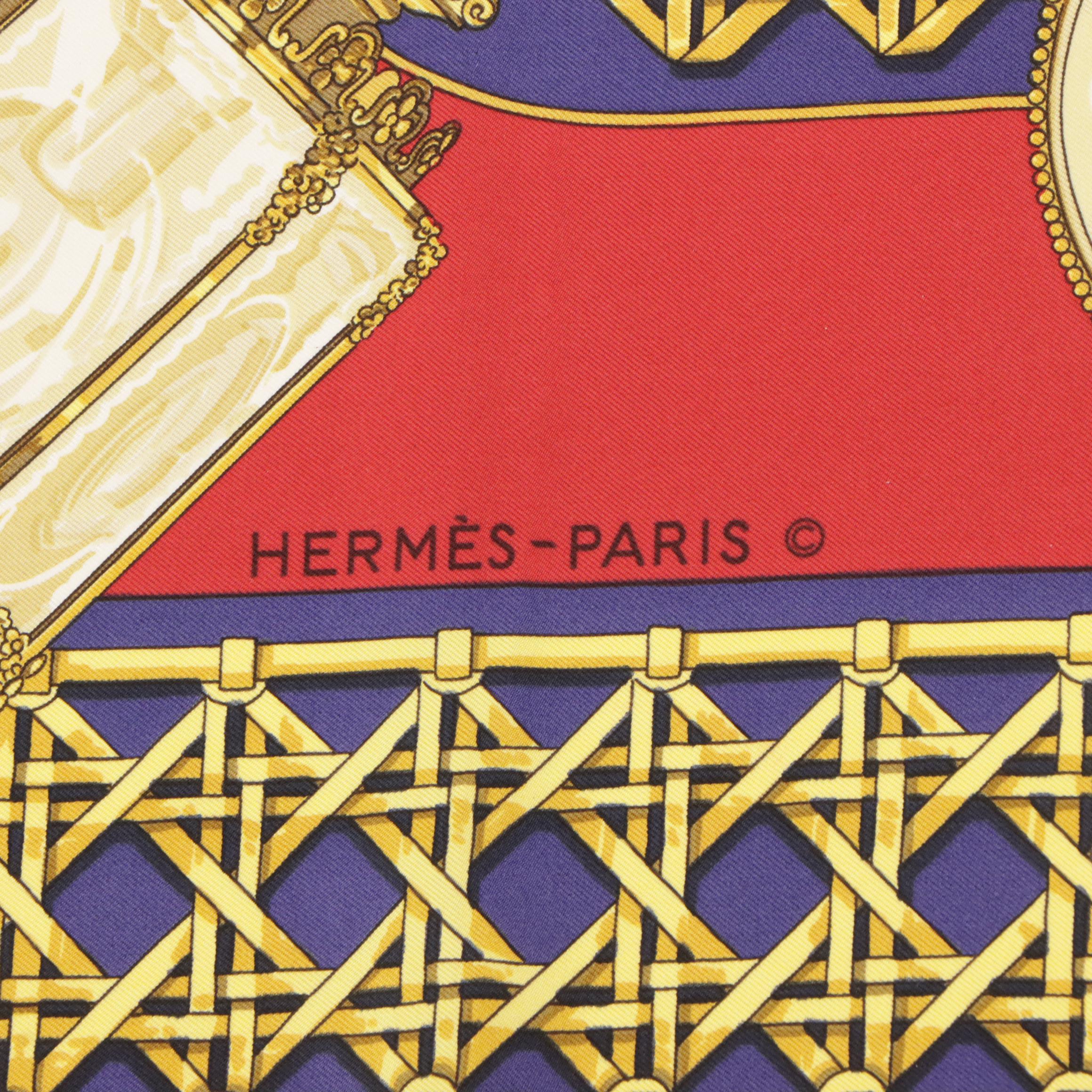 Hermès Early Issue "Feux De Route" Silk Twill Scarf 90
