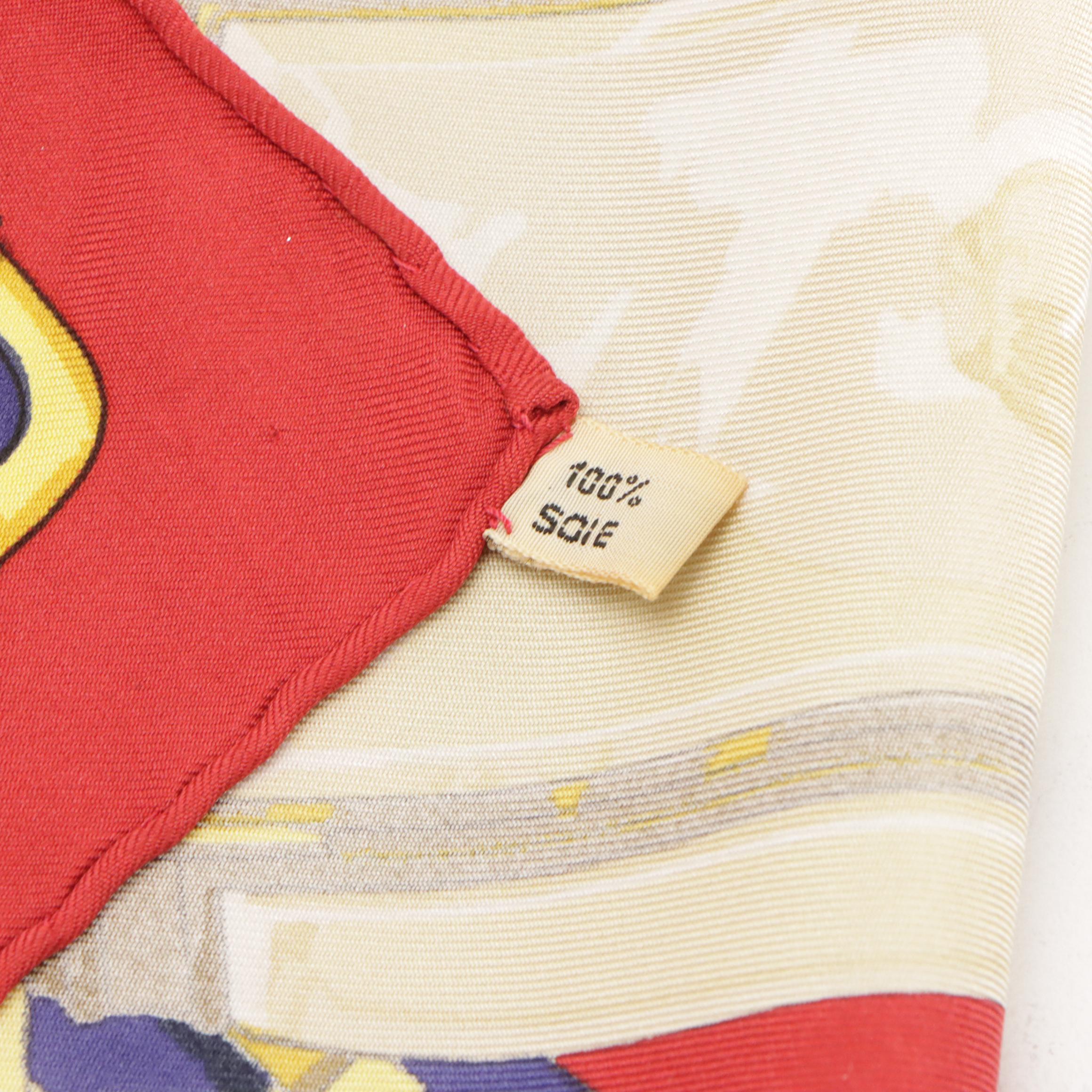 Hermès Early Issue "Feux De Route" Silk Twill Scarf 90