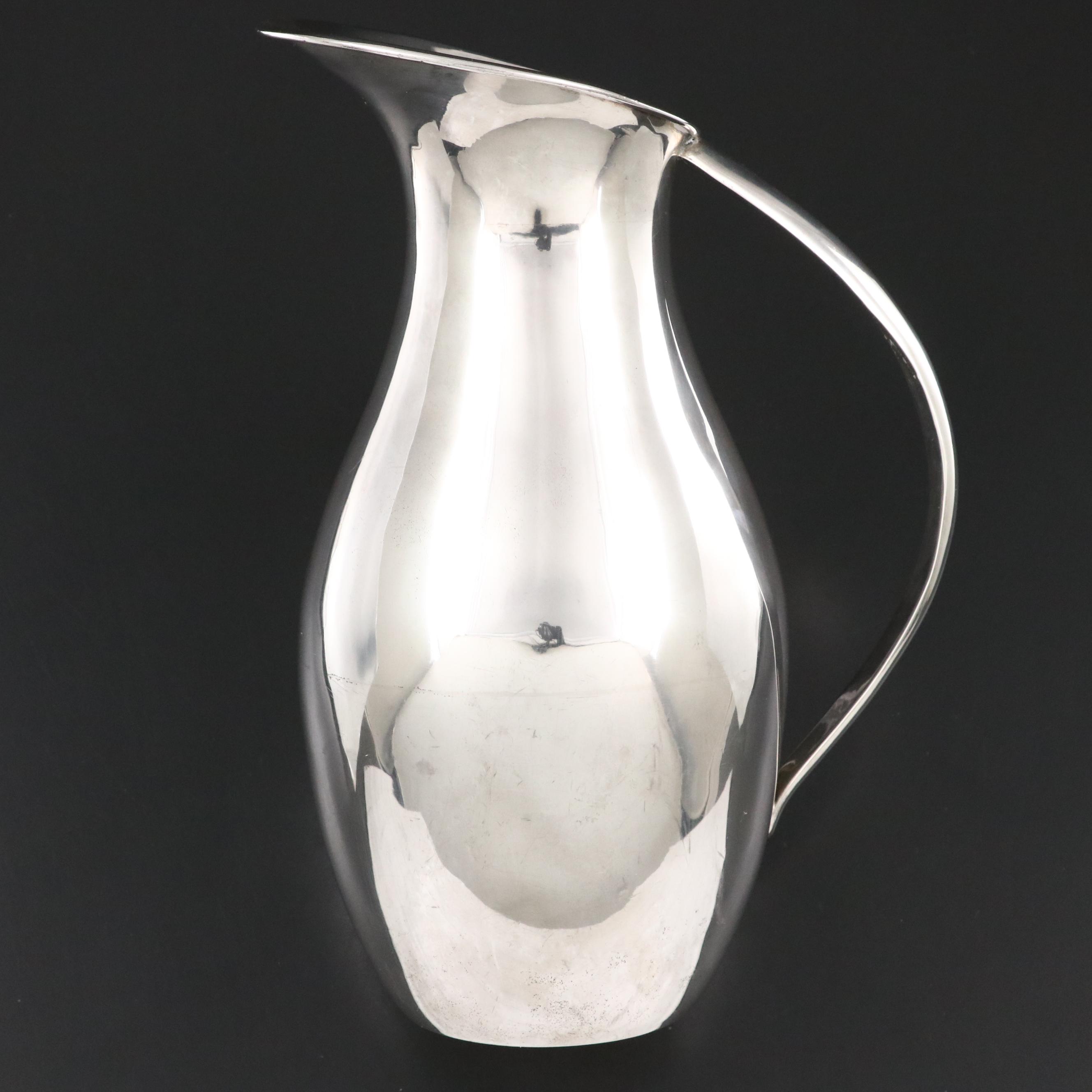 Vintage Juventino López Reyes Mexican Sterling Silver Water Pitcher