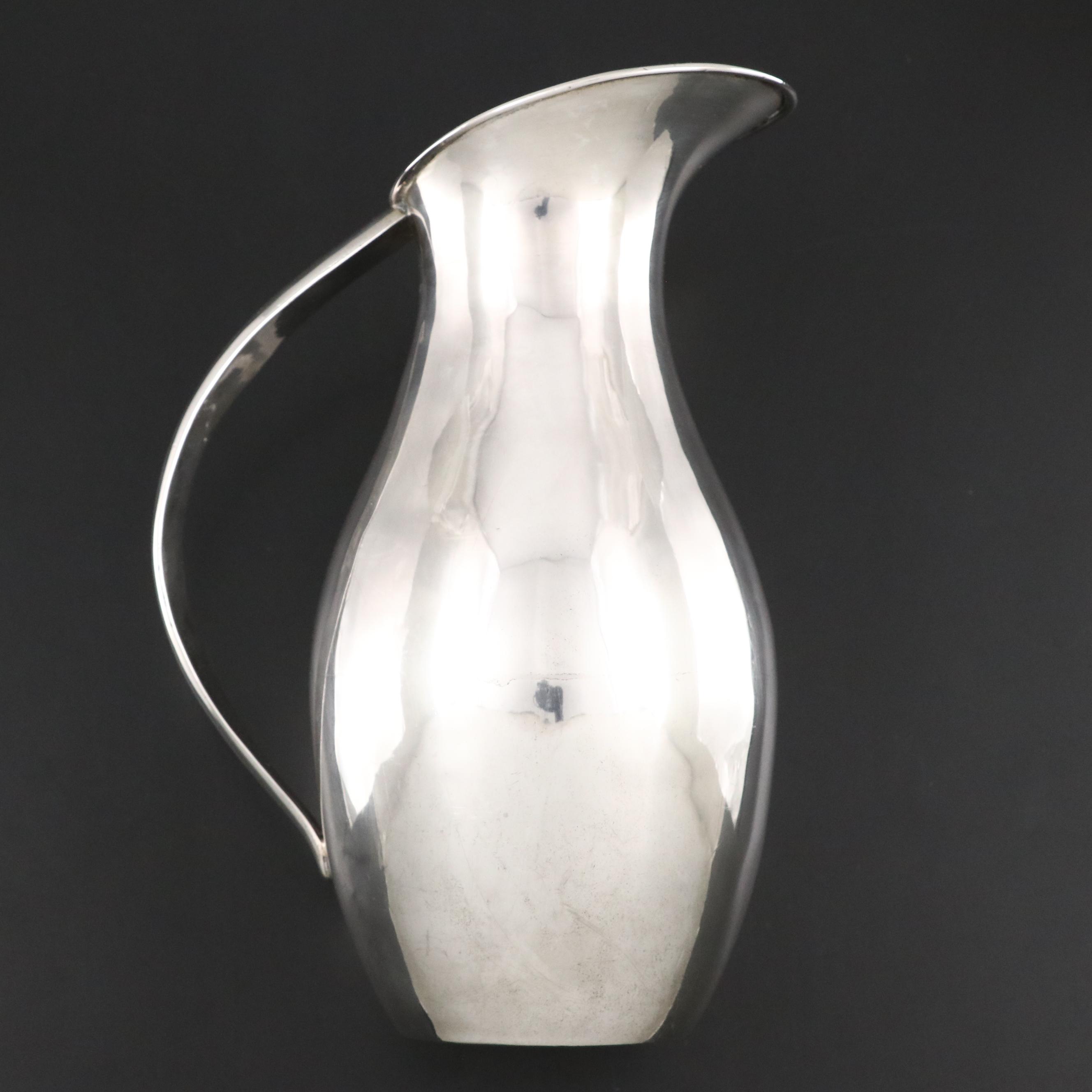 Vintage Juventino López Reyes Mexican Sterling Silver Water Pitcher