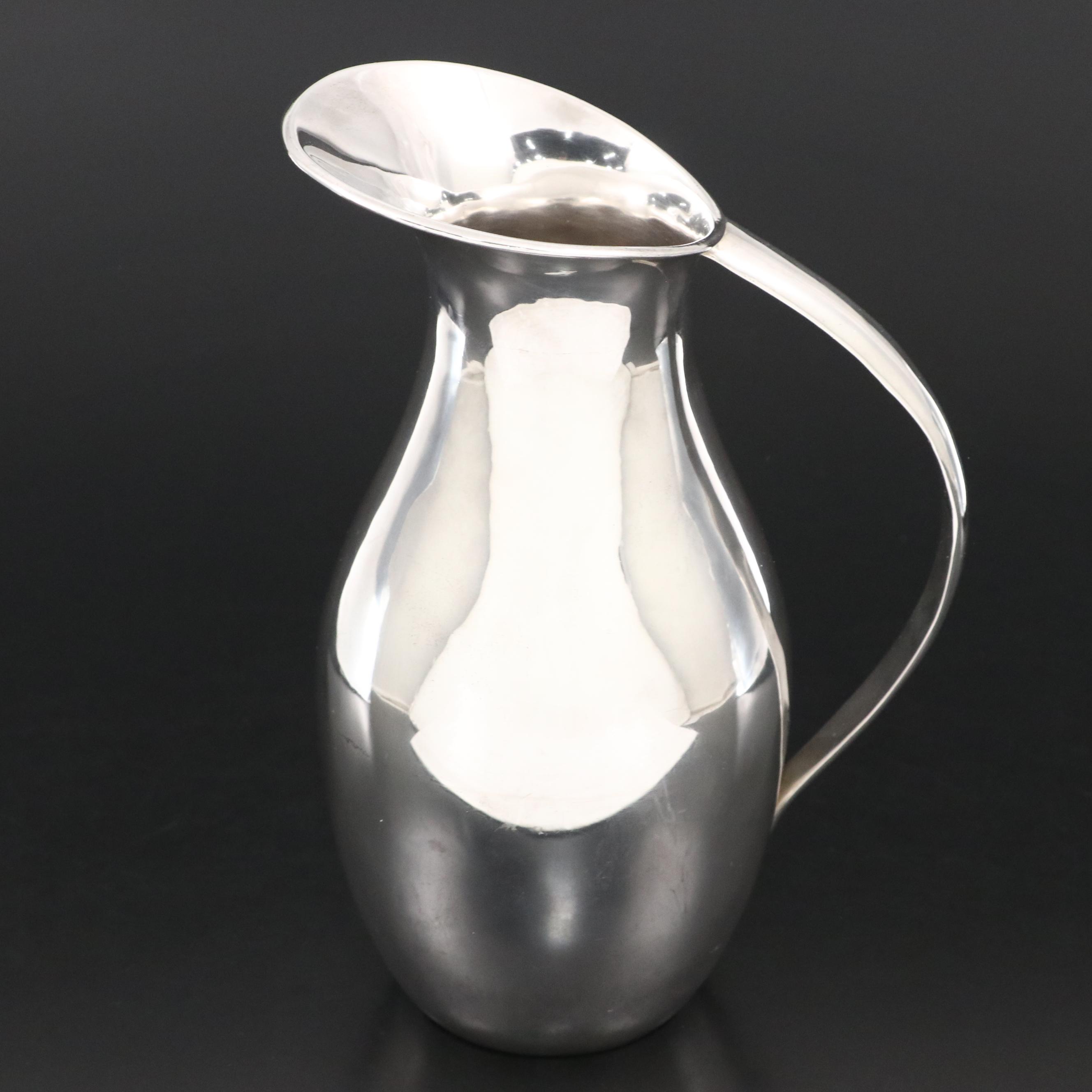 Vintage Juventino López Reyes Mexican Sterling Silver Water Pitcher