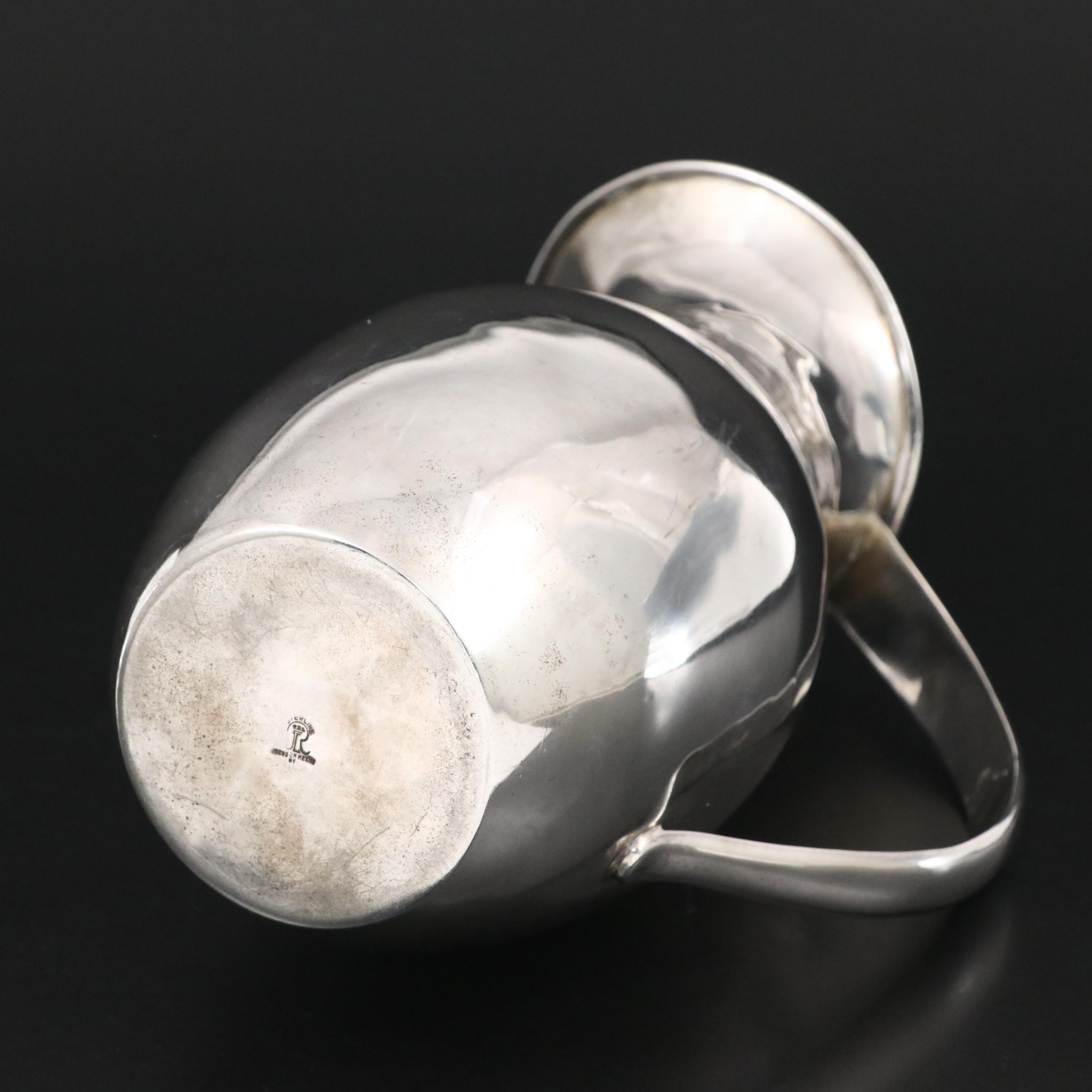 Vintage Juventino López Reyes Mexican Sterling Silver Water Pitcher