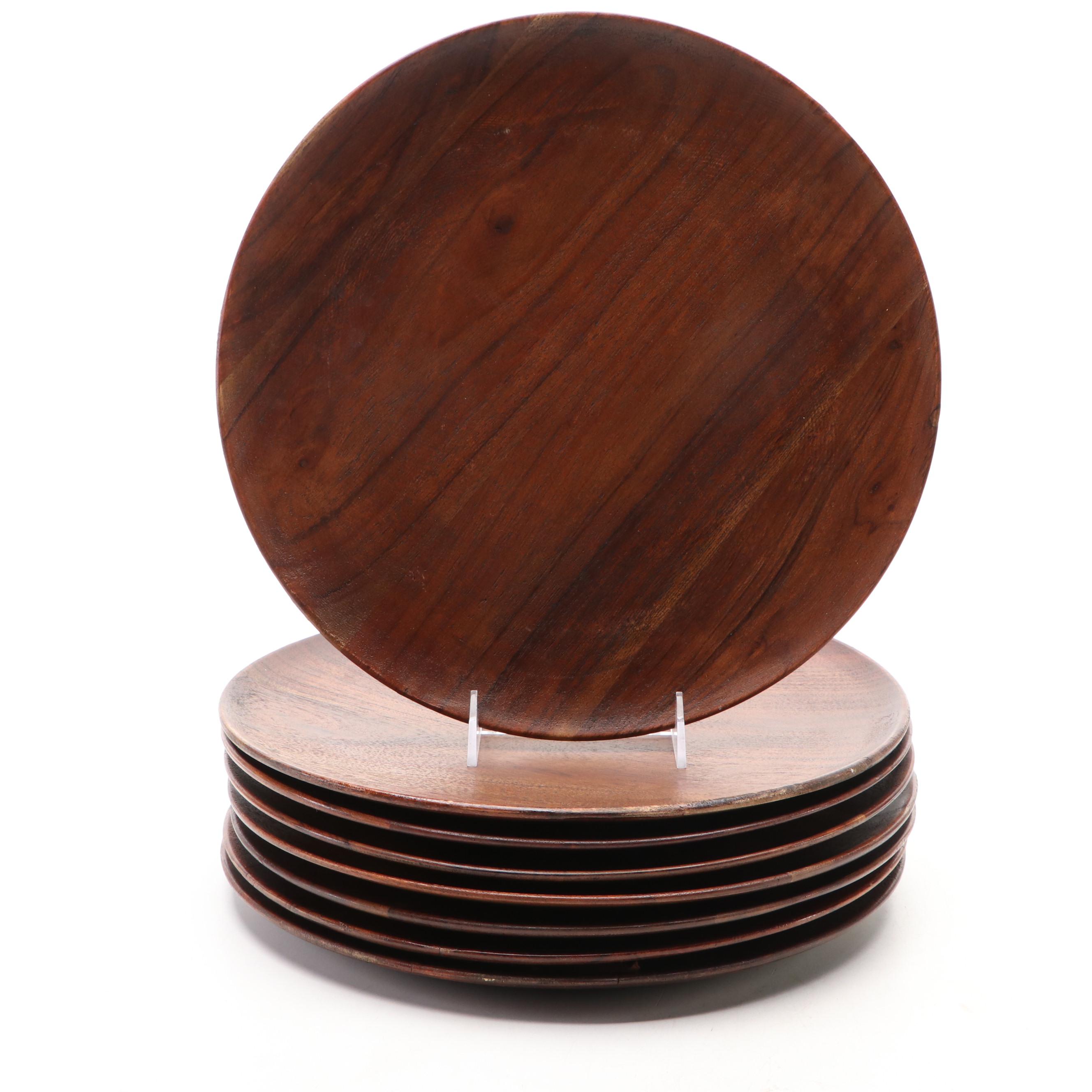 Pottery Barn "Chateau" Handcrafted Acacia Wood Chargers