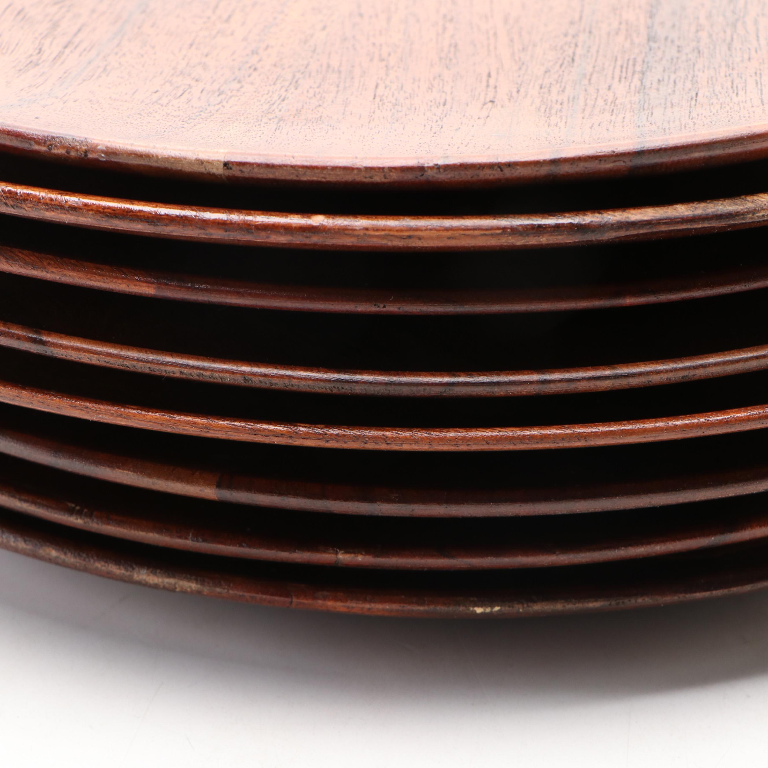 Pottery Barn "Chateau" Handcrafted Acacia Wood Chargers