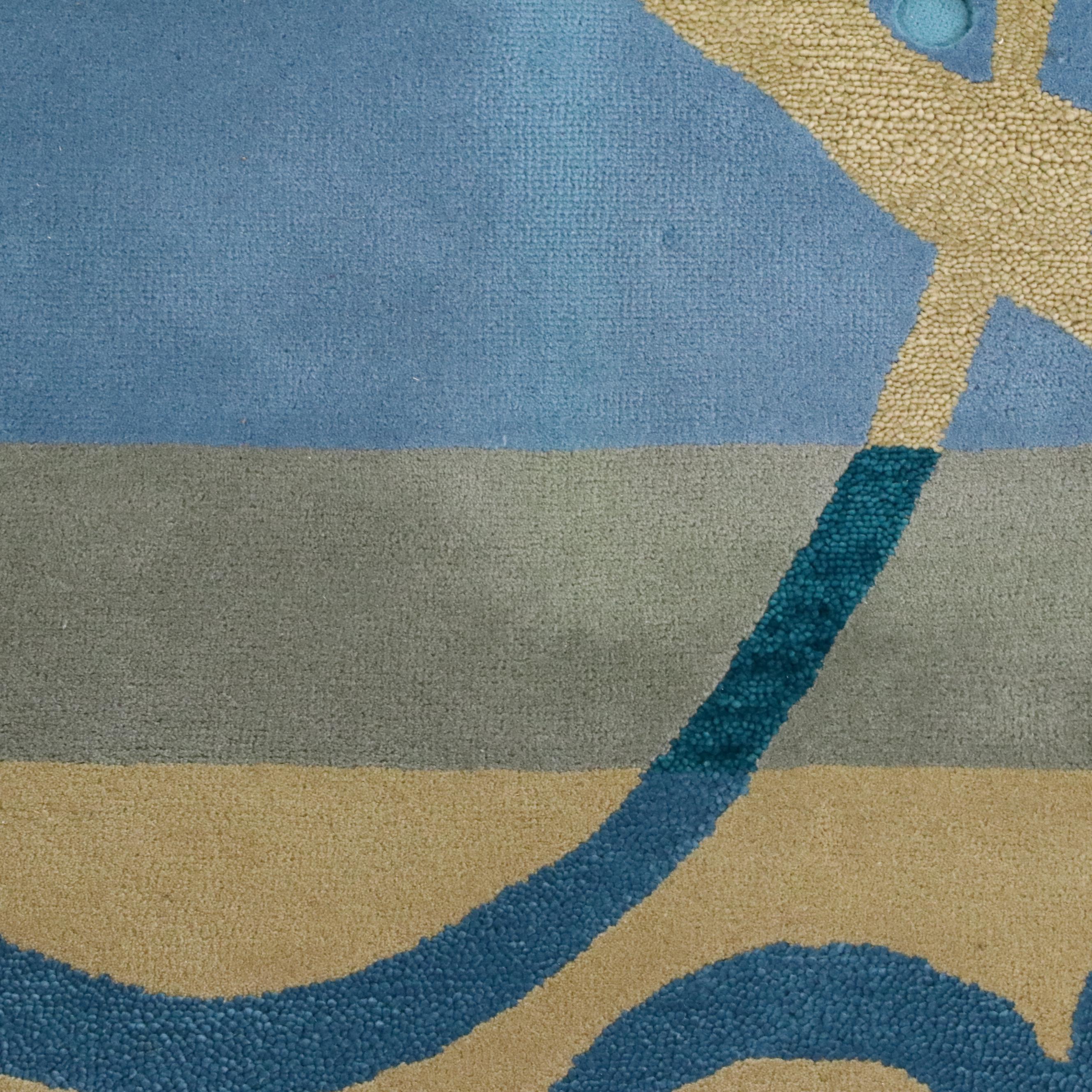 9' x 9' Round Hand-Tufted Thailand Della Robia "Grotto" Contemporary Area Rug