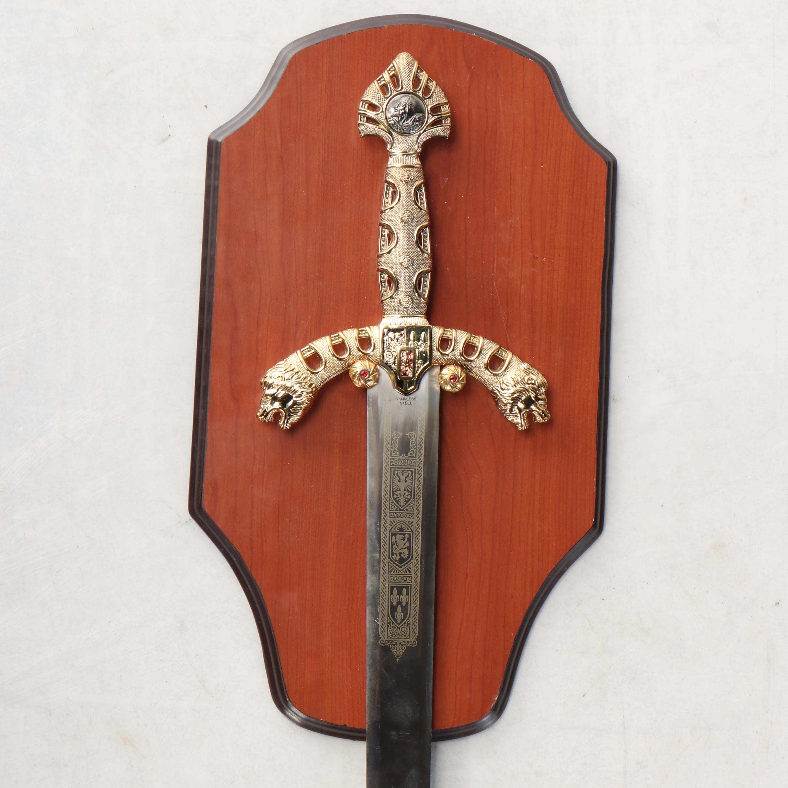 Mythical Roland Durendal Fantasy Heavy Sword with Wood Plaque