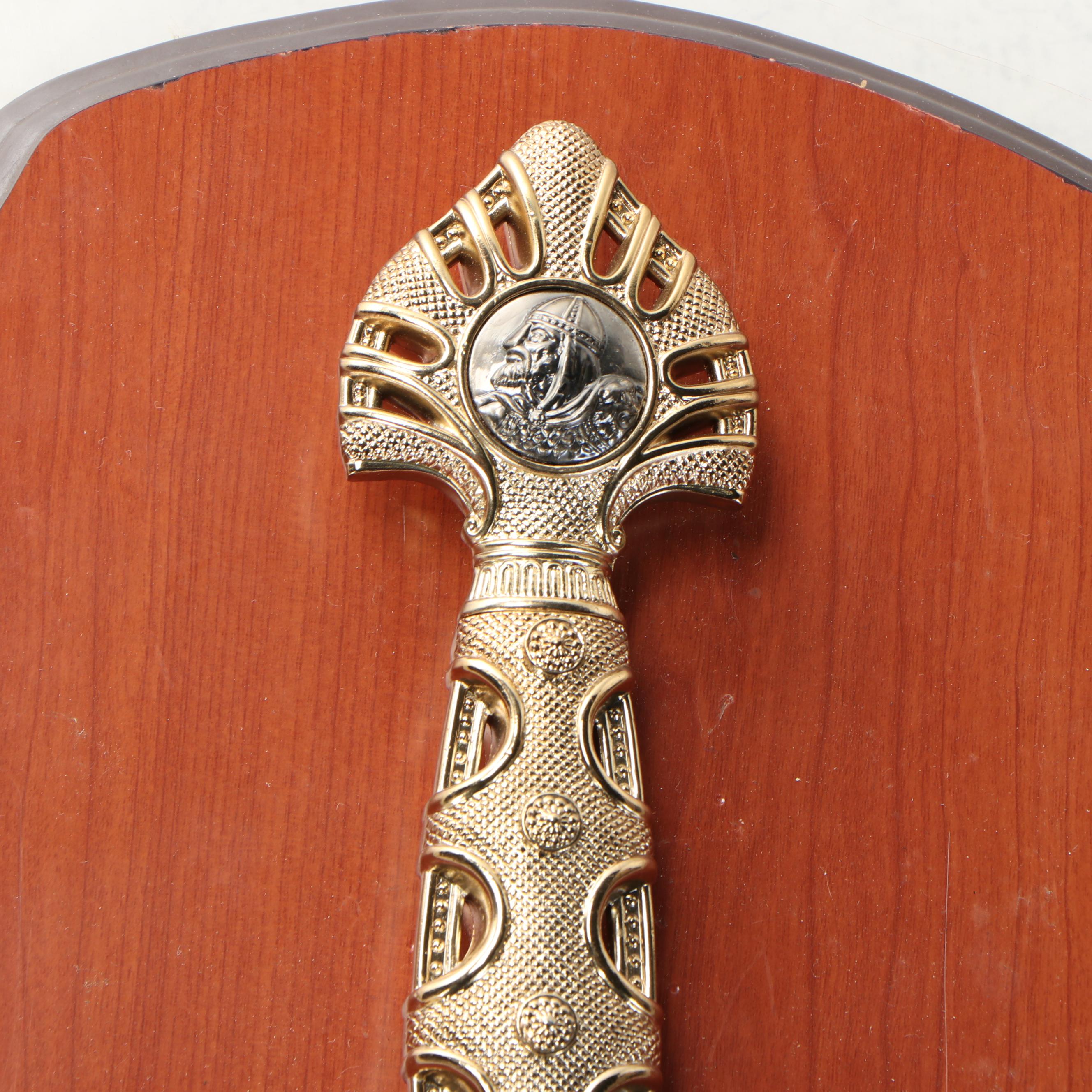 Mythical Roland Durendal Fantasy Heavy Sword with Wood Plaque