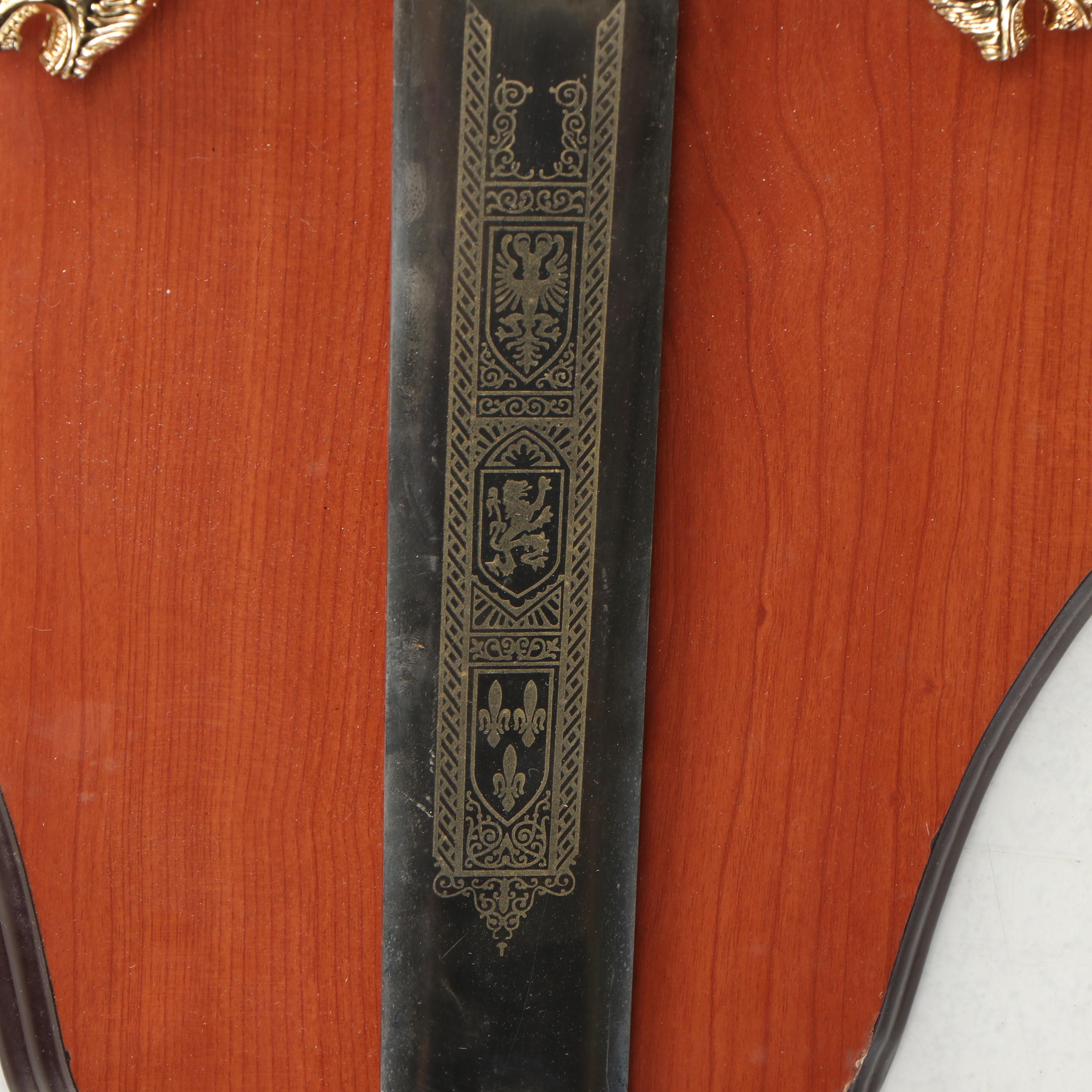 Mythical Roland Durendal Fantasy Heavy Sword with Wood Plaque