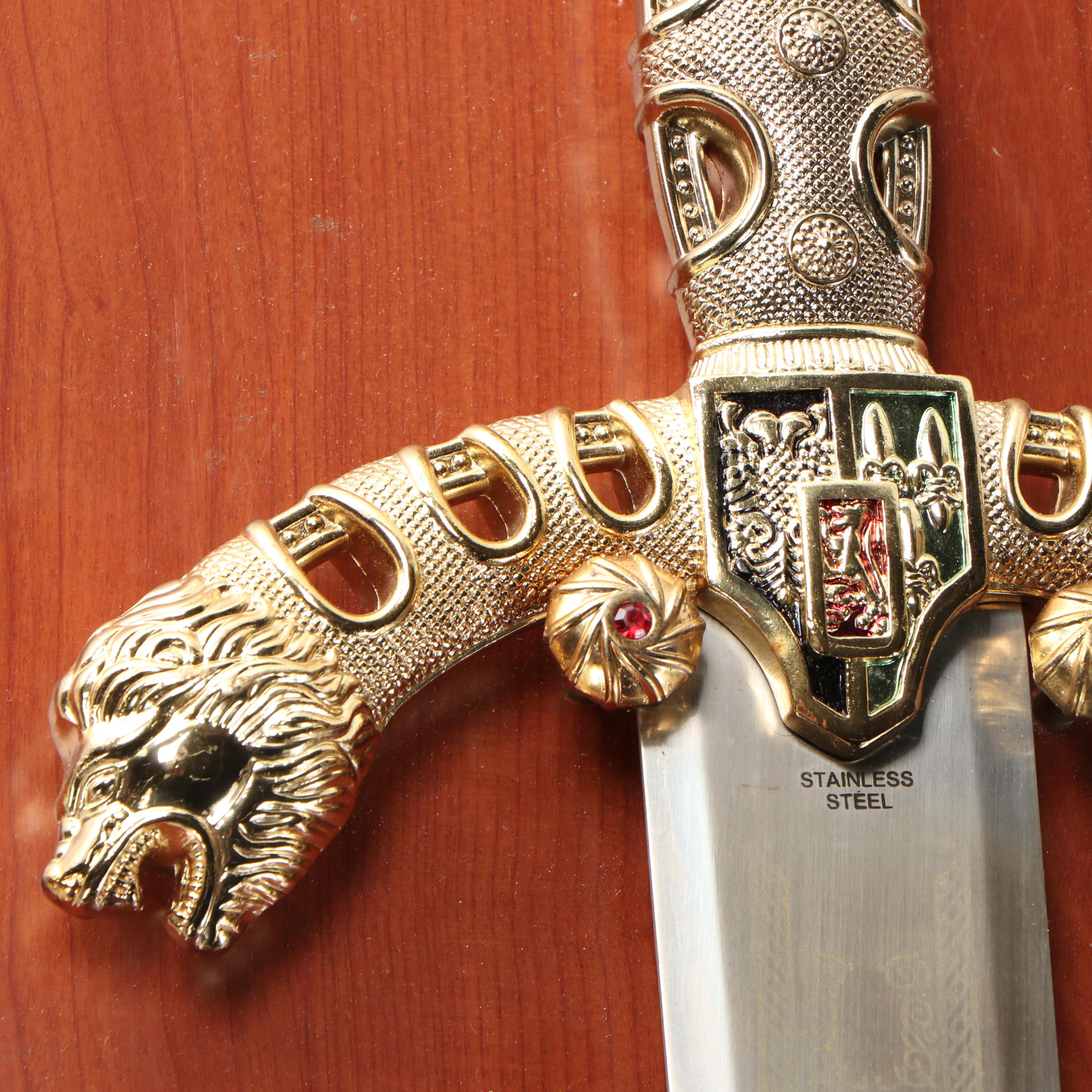 Mythical Roland Durendal Fantasy Heavy Sword with Wood Plaque