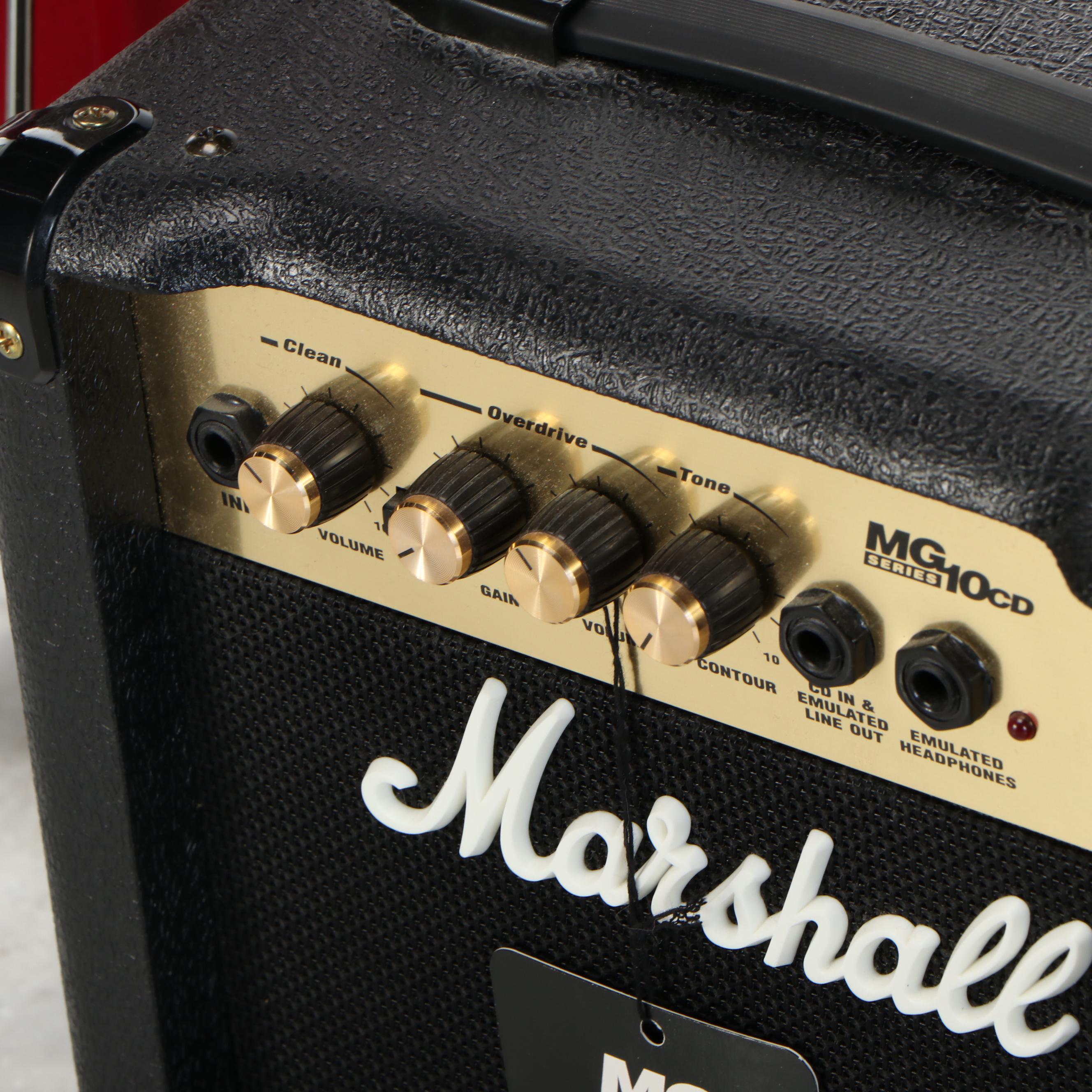 Guitar Research Metallic Red Electric Guitar  with Marshall MG Series Amplifier