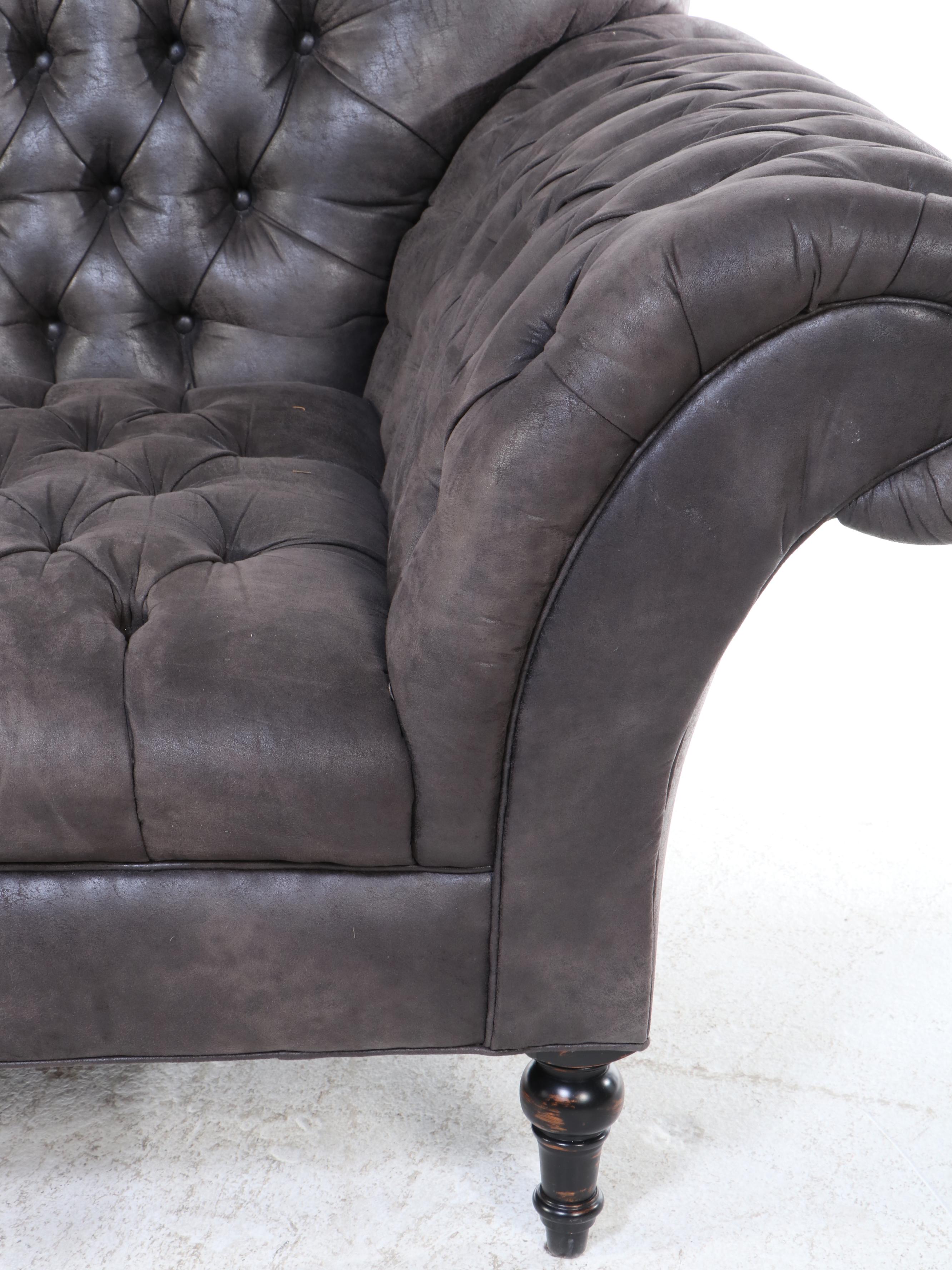 Arhaus Club Tufted Leather Sofa