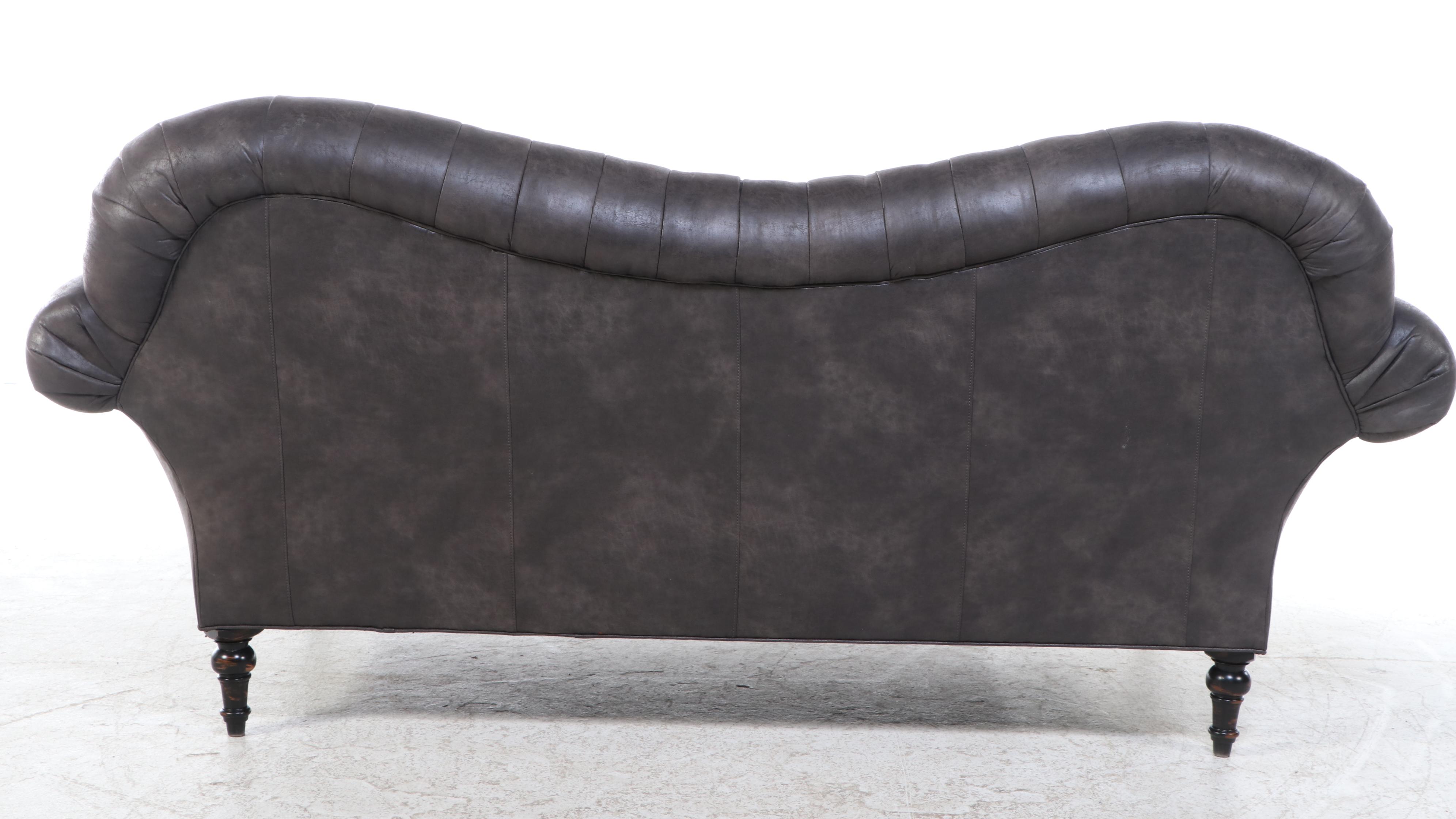 Arhaus Club Tufted Leather Sofa