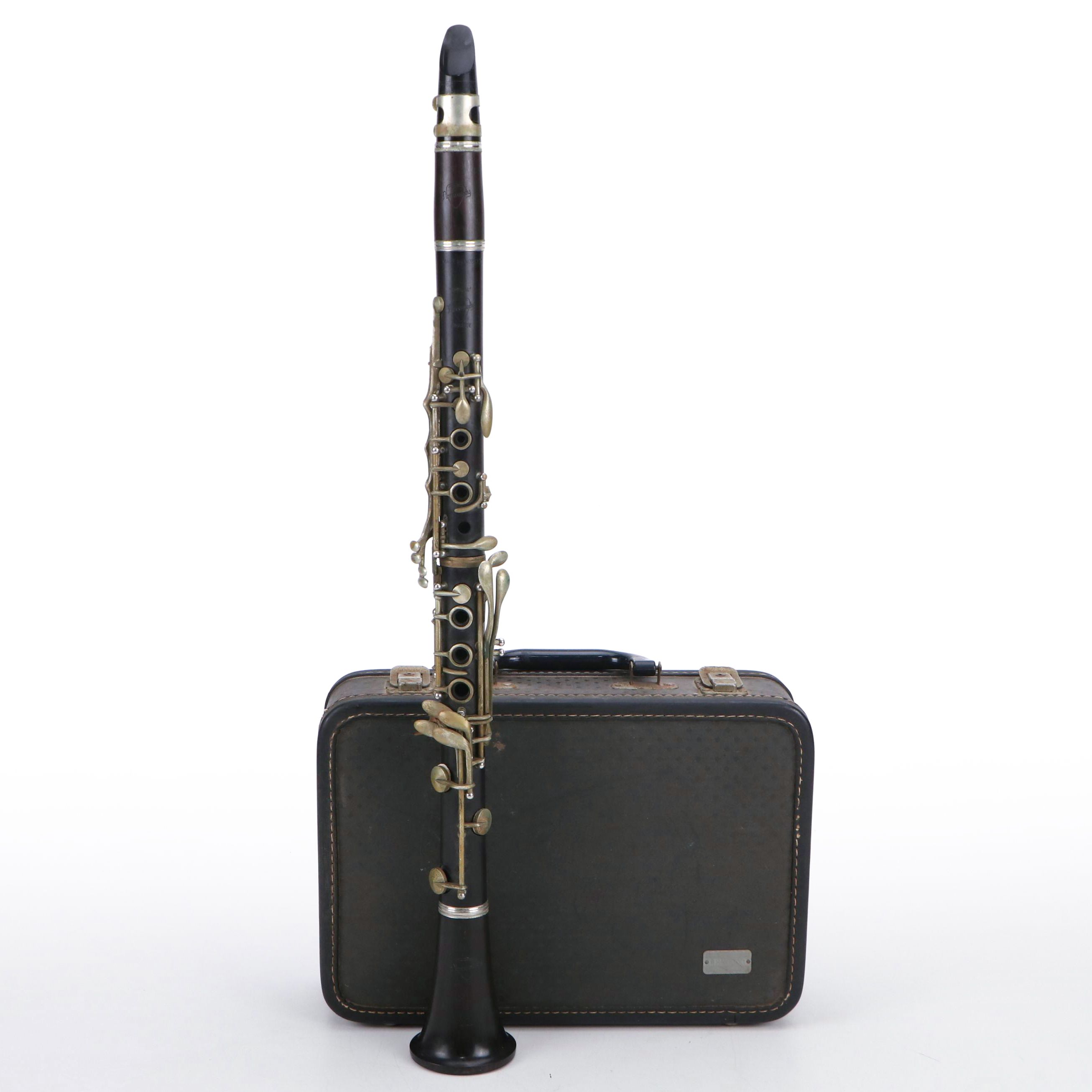 Normandy "Special" Wood and Metal Clarinet with Wood Case, Mid-20th Century