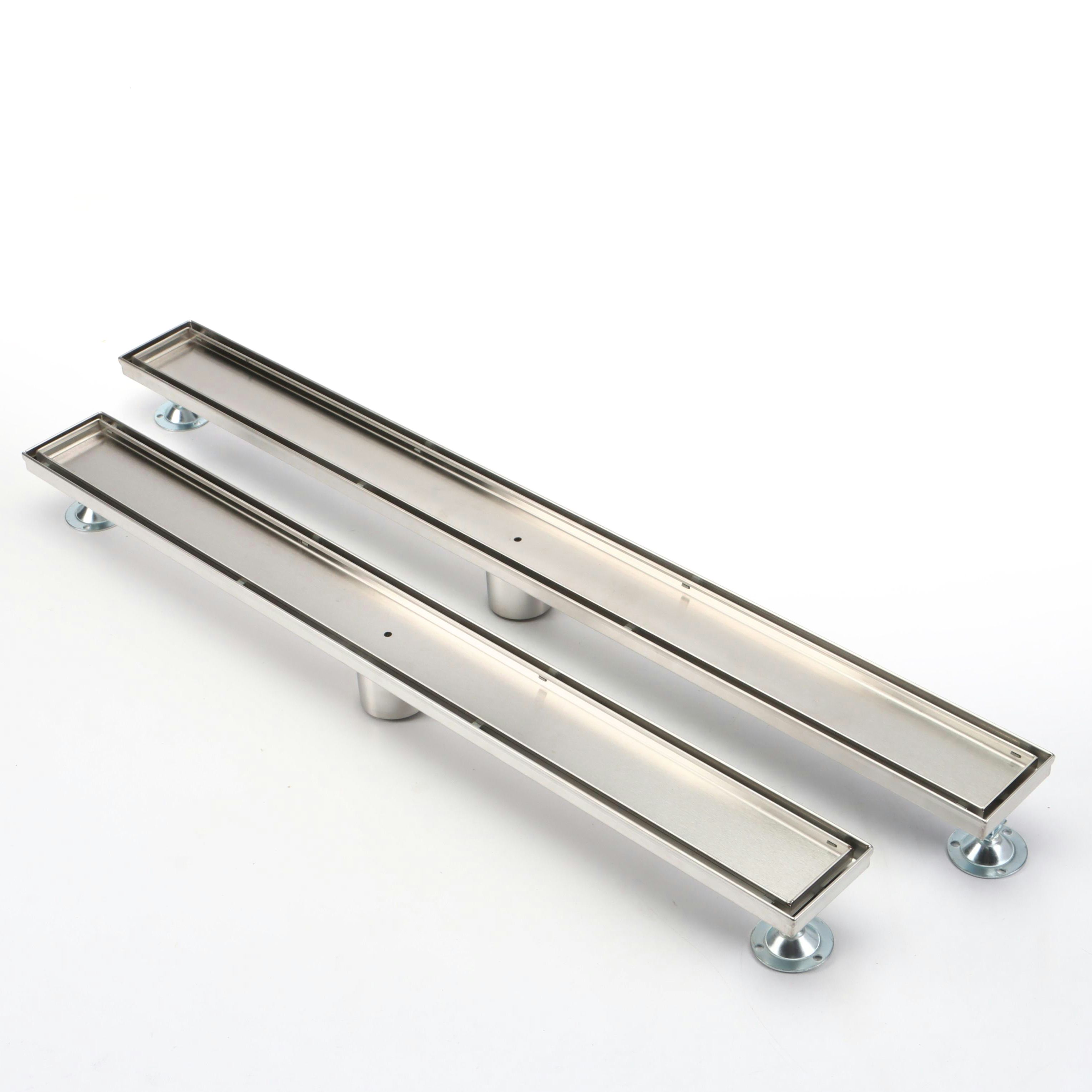 32" and 36" Linear Tile-In Shower Drains in Brushed Stainless Steel