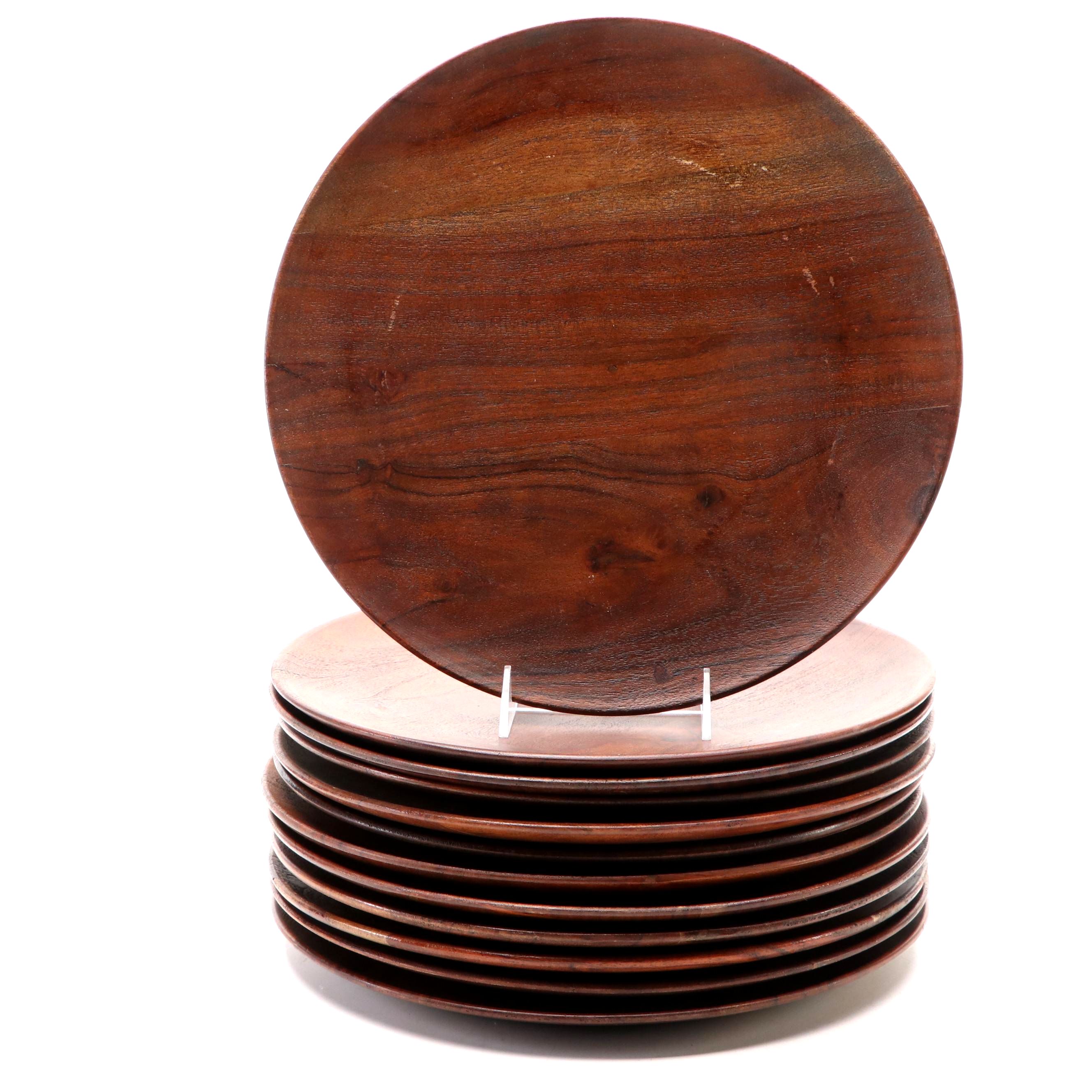 Pottery Barn "Chateau" Handcrafted Acacia Wood Chargers