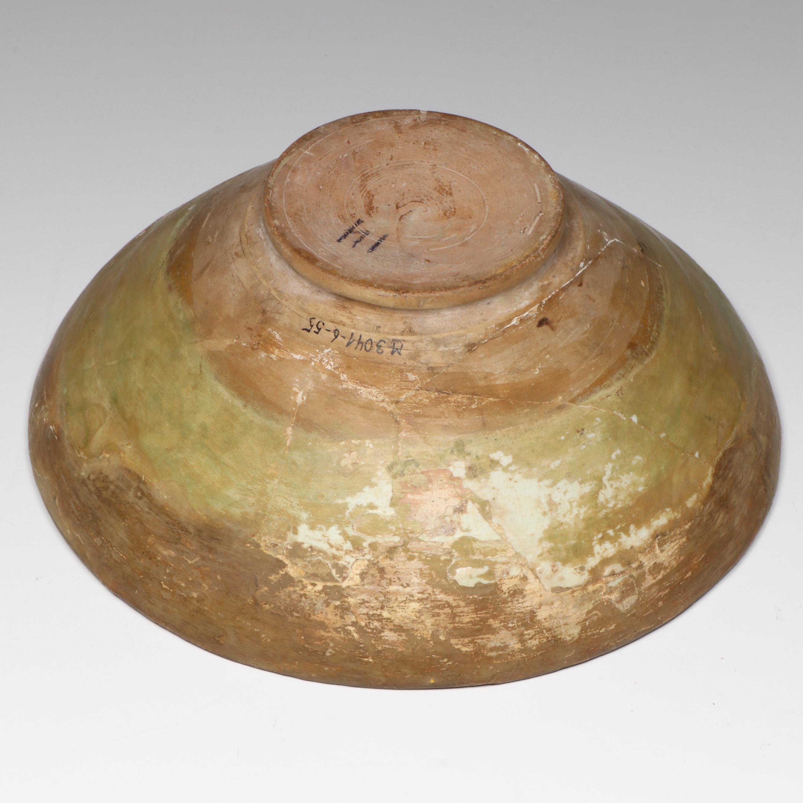 Antique Persian Nishapur Glazed Pottery Bowl, Seljuk Empire