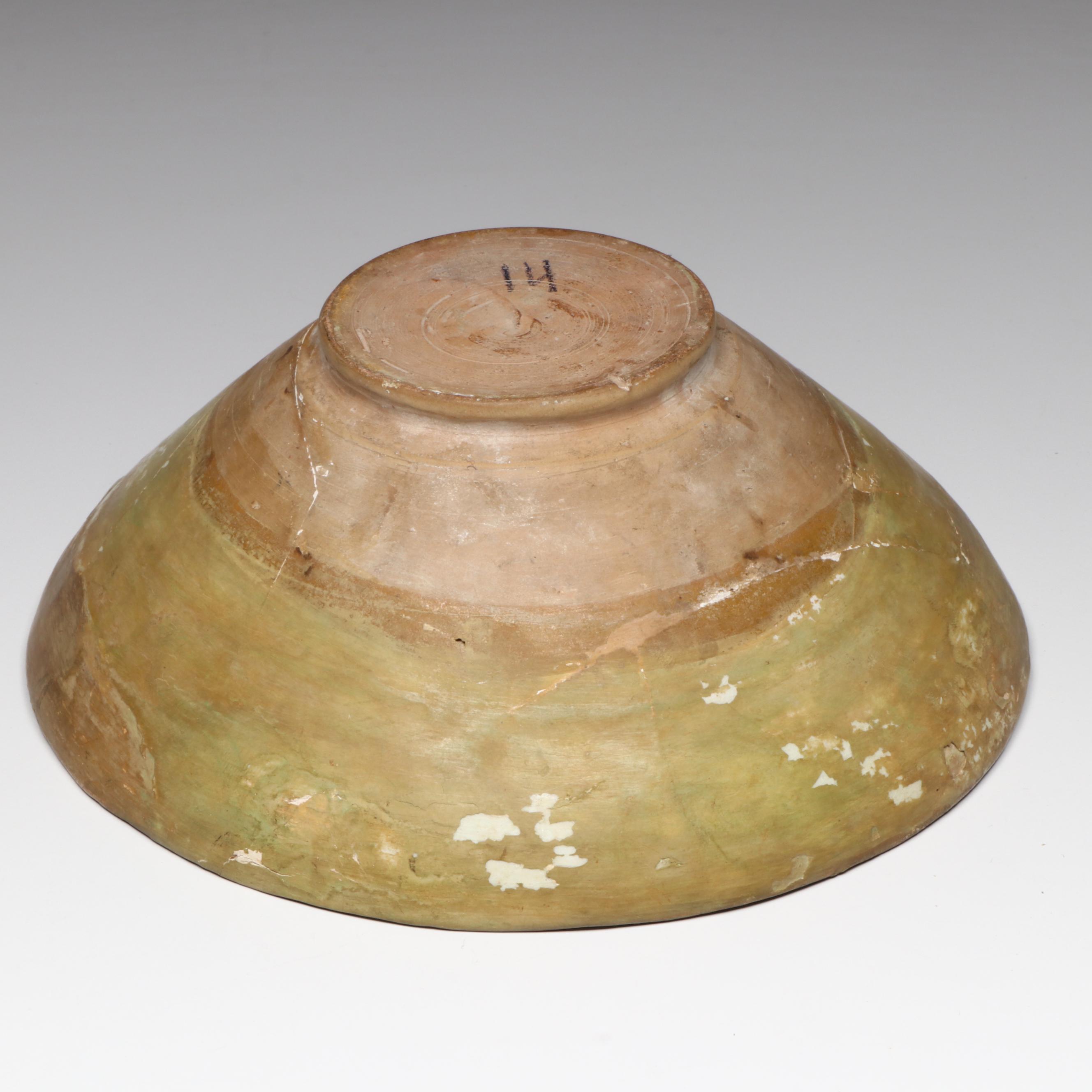 Antique Persian Nishapur Glazed Pottery Bowl, Seljuk Empire