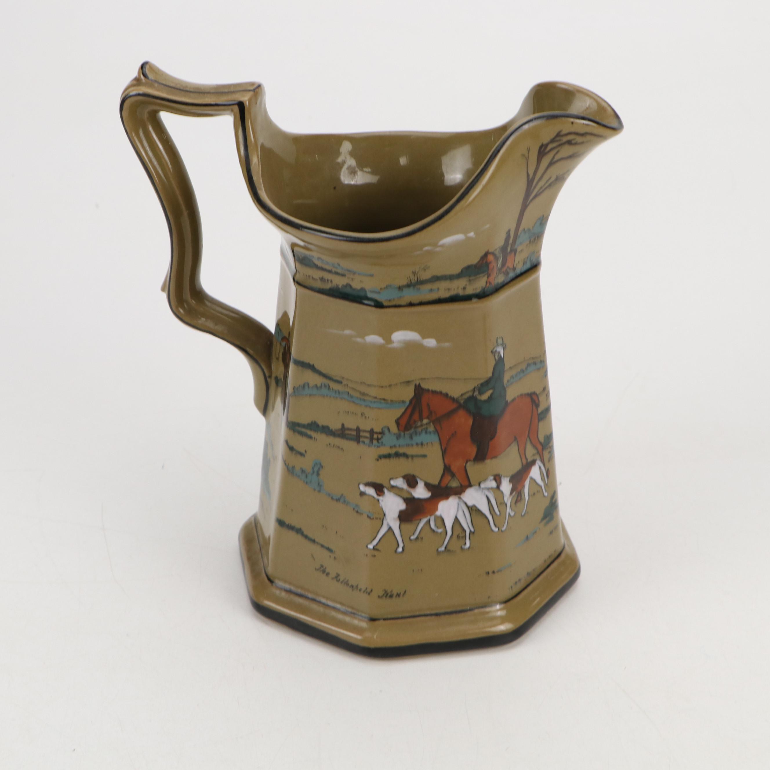 Buffalo Pottery Deldare Ware "The Fallowfield Hunt" Pitcher and Other Tableware