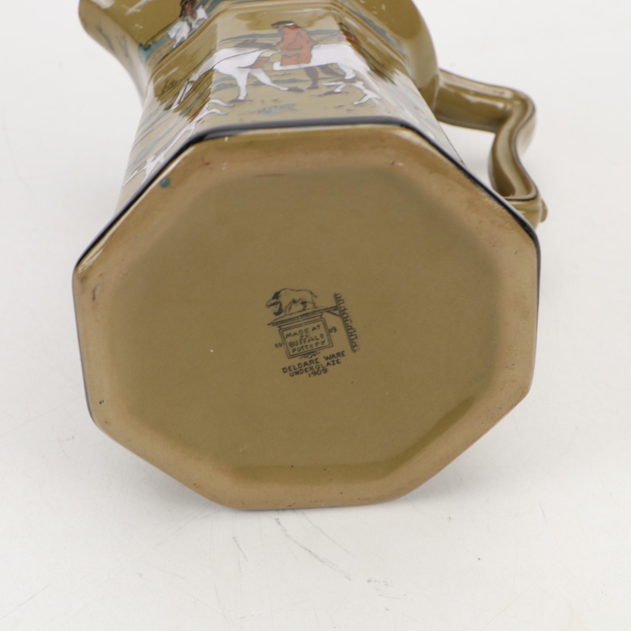 Buffalo Pottery Deldare Ware "The Fallowfield Hunt" Pitcher and Other Tableware