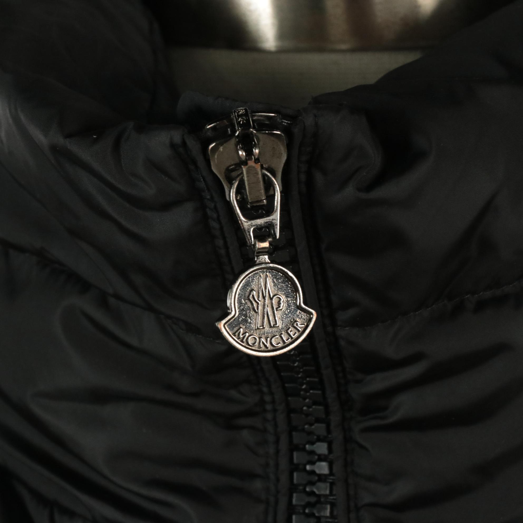 Moncler Puffer Peplum Jacket in Black Quilted Nylon