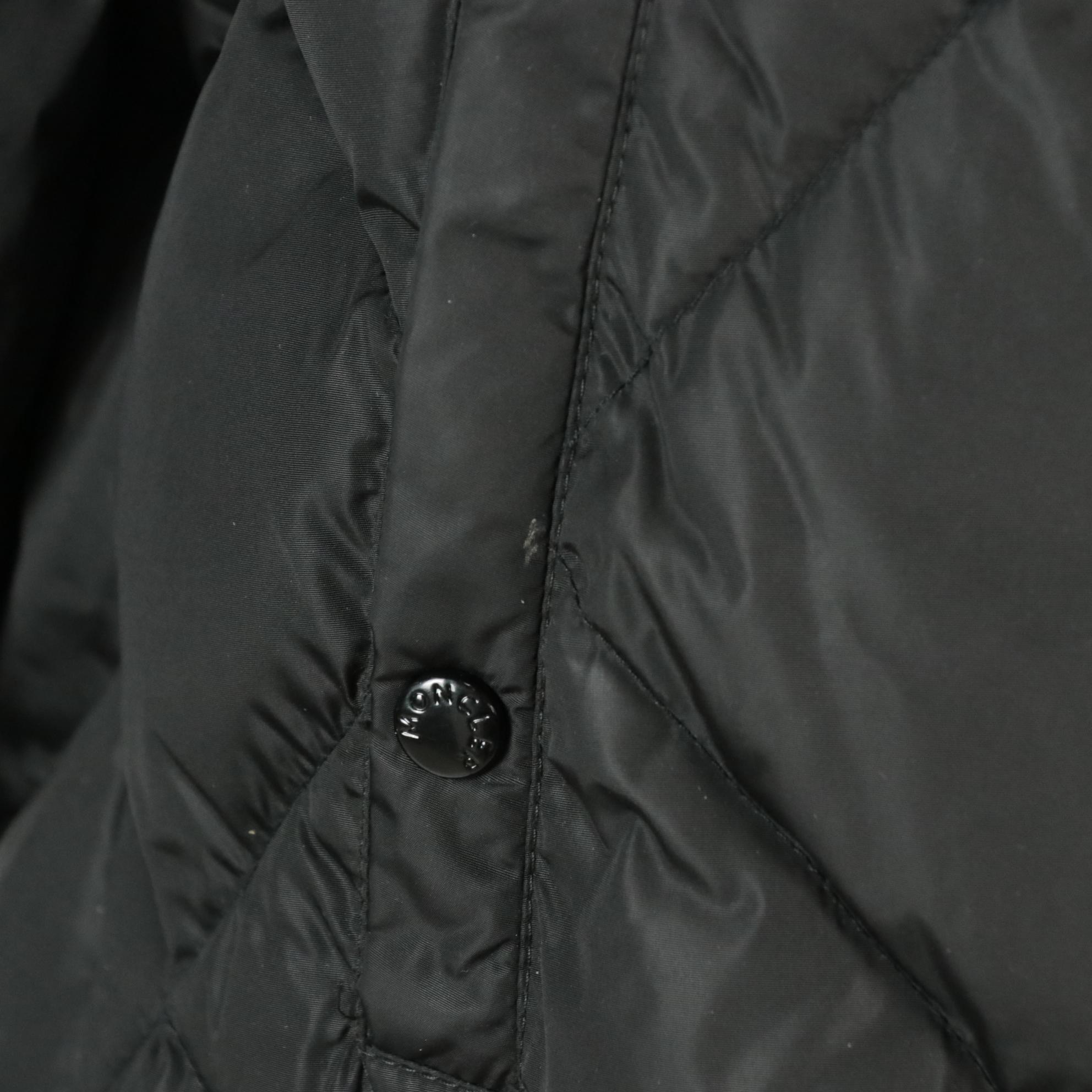 Moncler Puffer Peplum Jacket in Black Quilted Nylon