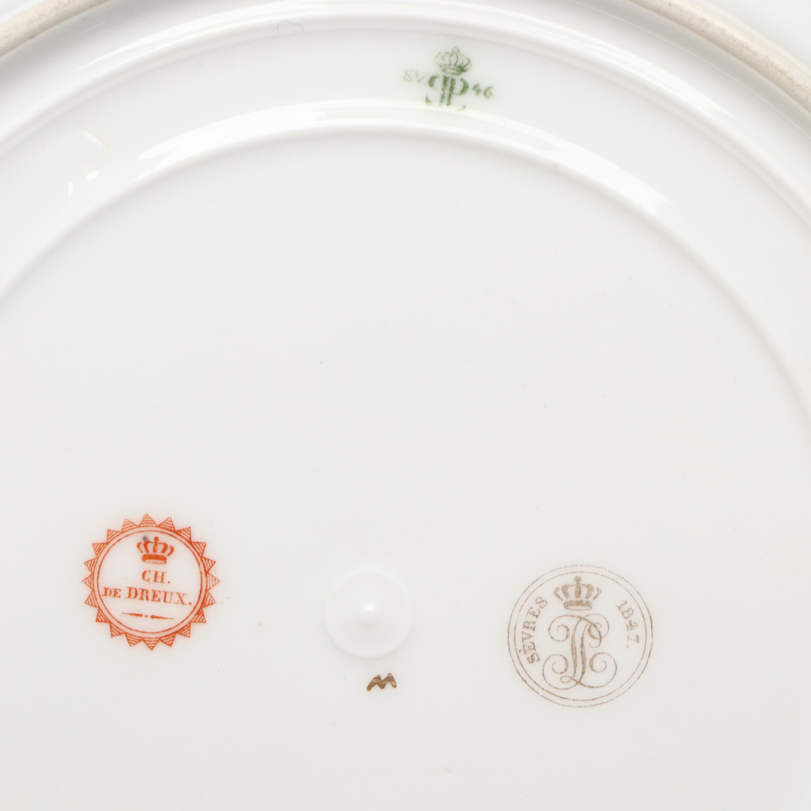 Sèvres Porcelain Louis Philippe and Napoleon III Royal Cypher Plates