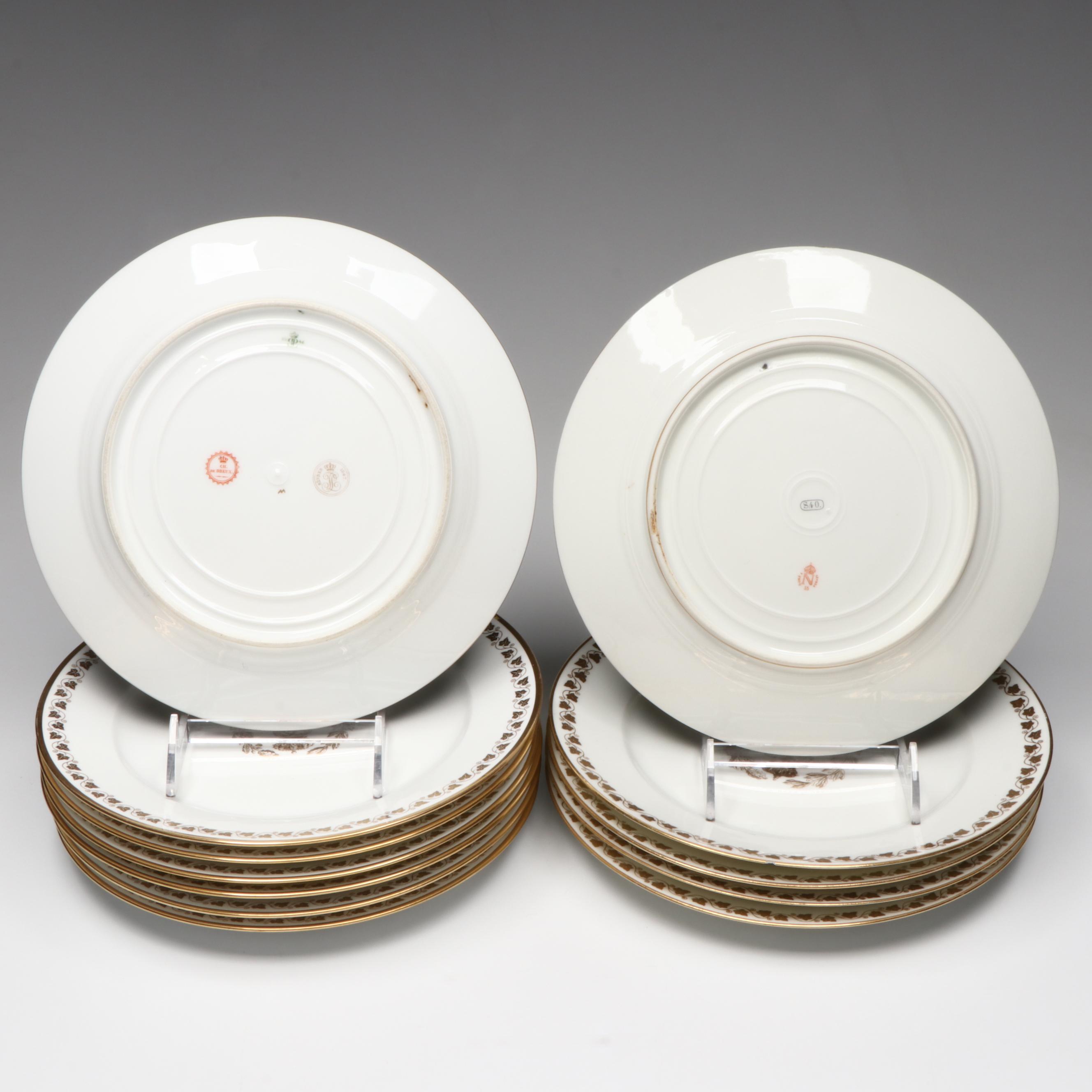 Sèvres Porcelain Louis Philippe and Napoleon III Royal Cypher Plates