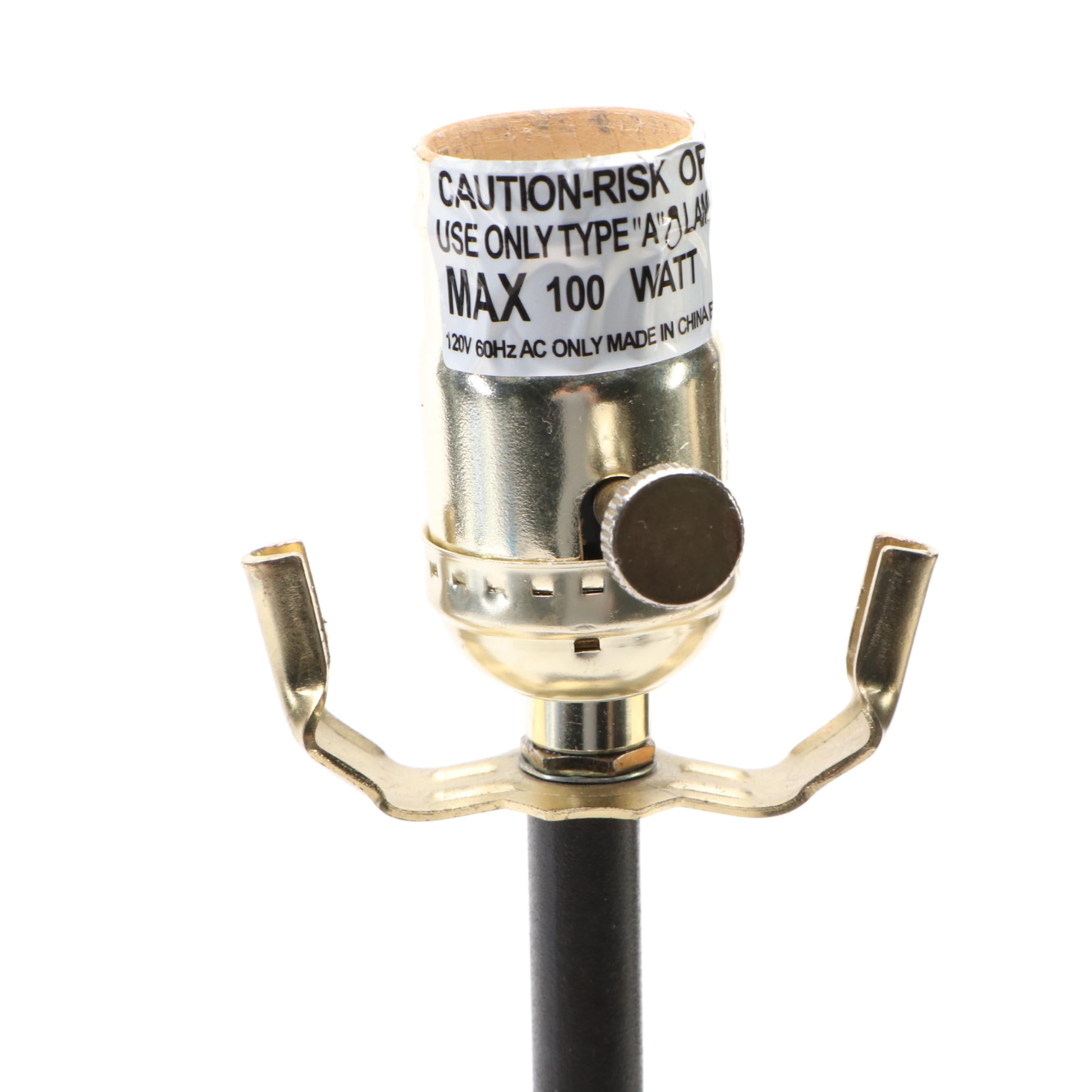 Metal Arabesque Fragment Table Lamp with Cut Corner Shade