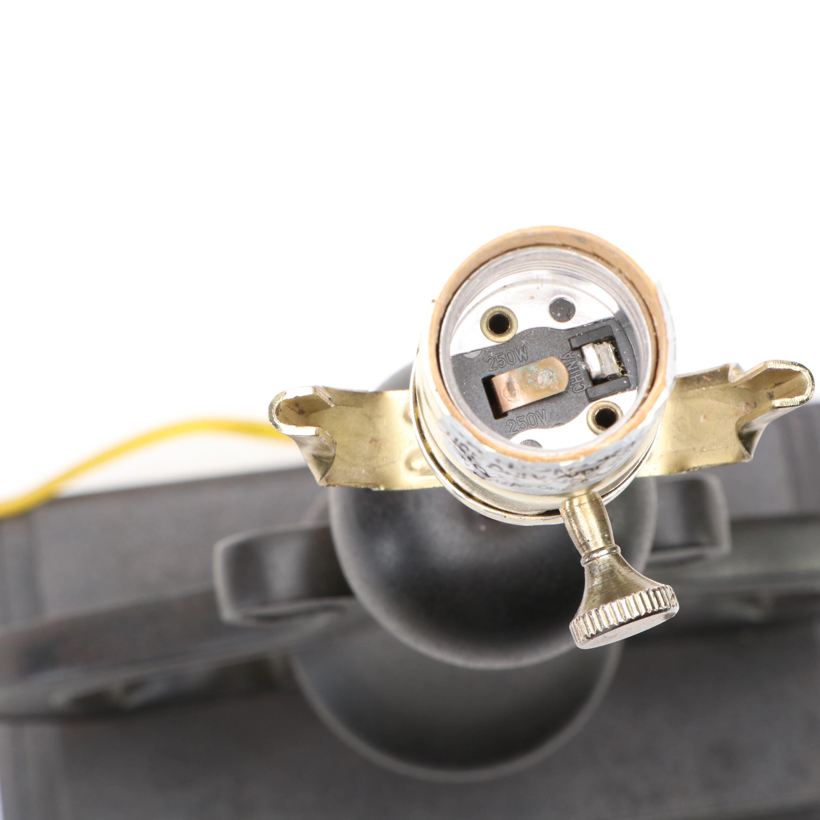 Metal Arabesque Fragment Table Lamp with Cut Corner Shade