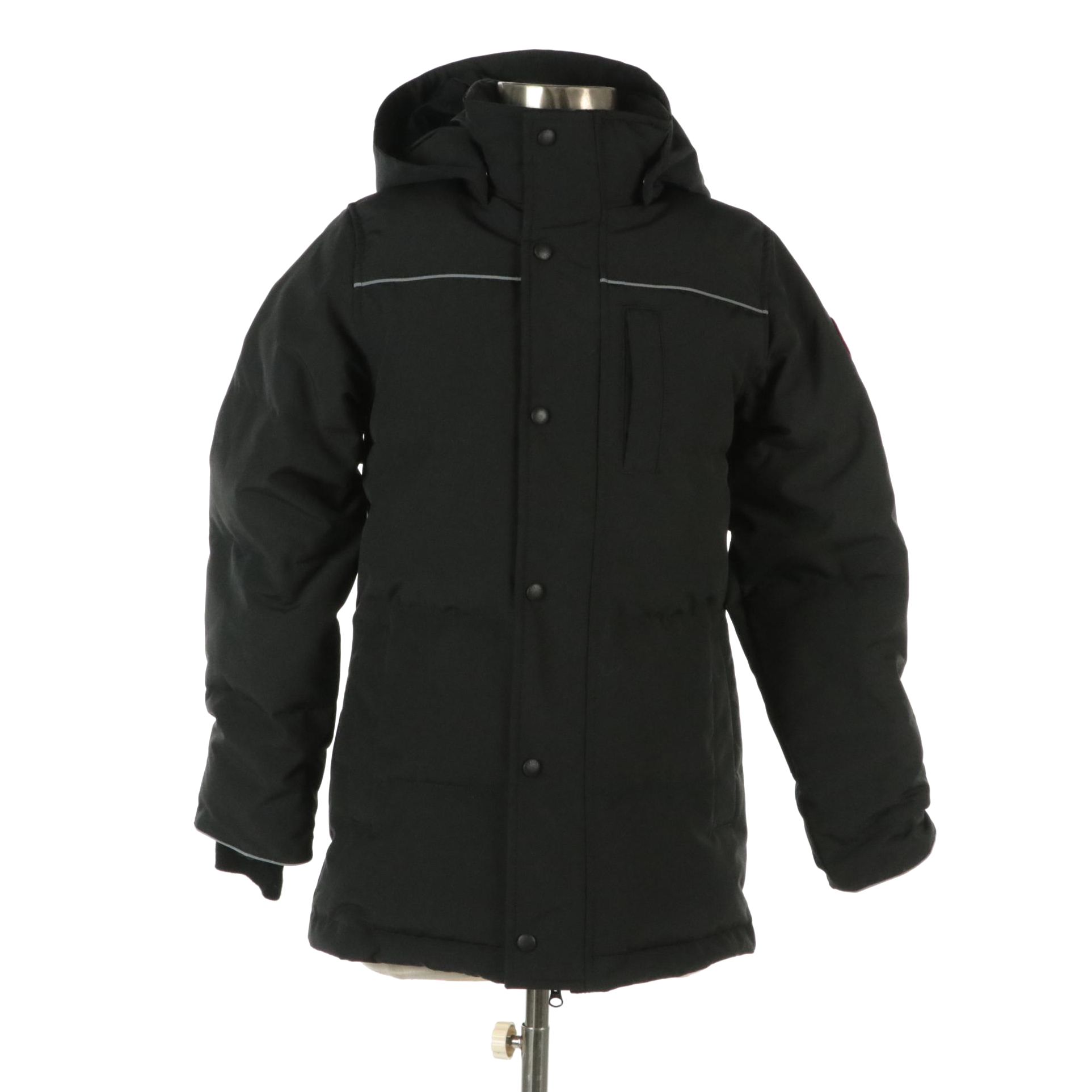 Youth Canada Goose Eakin Hooded Parka with Reflective Trim and Tags