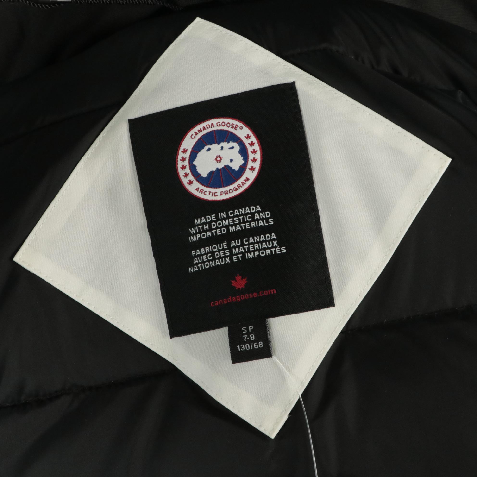 Youth Canada Goose Logan Hooded Parka with Reflective Sleeve Trim and Tags