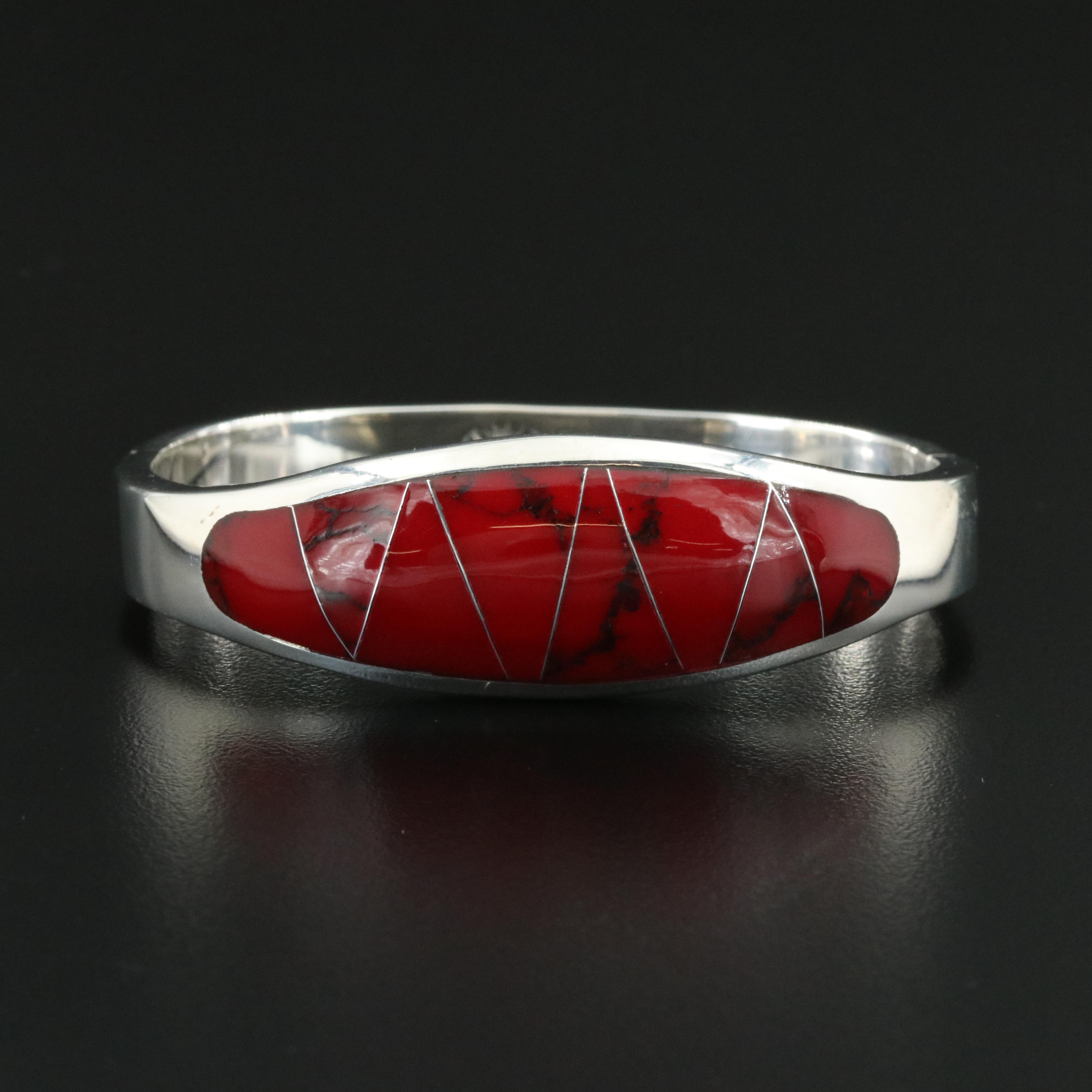 Mexican Sterling Hinged Bangle Bracelet