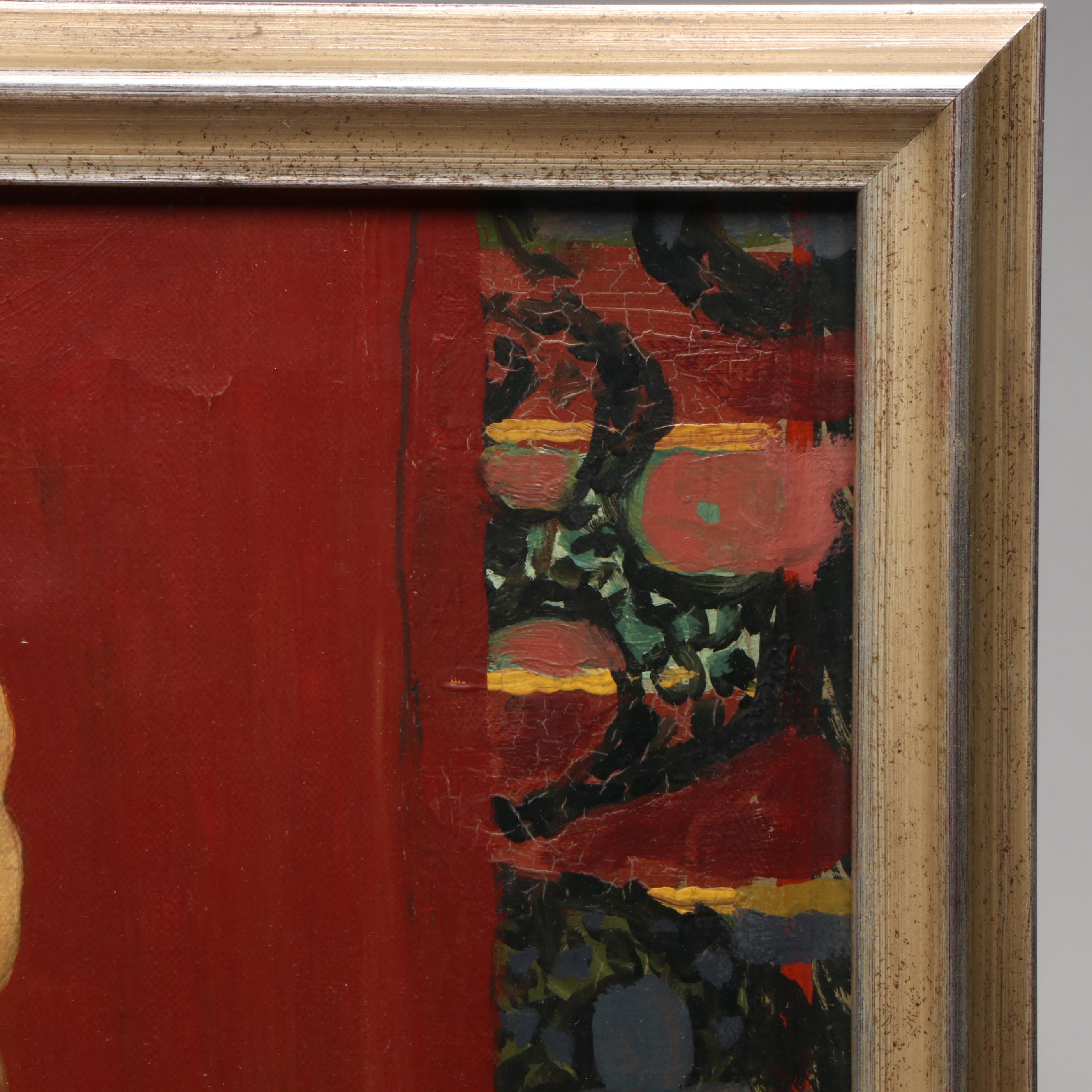 Roger Chapelain-Midy Oil Painting of Seated Half Nude Figure, Circa 1930