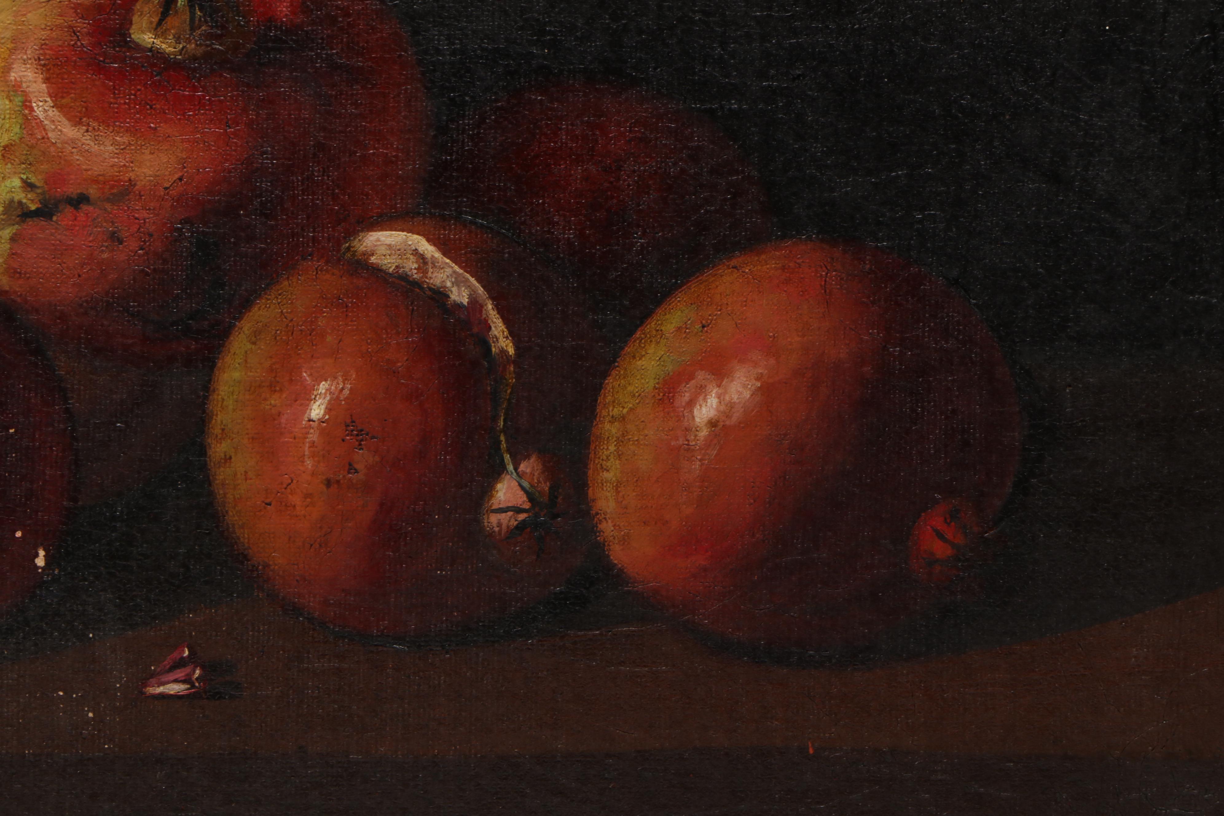 Antique Still Life Oil Painting of Pomegranates, Circa 1900