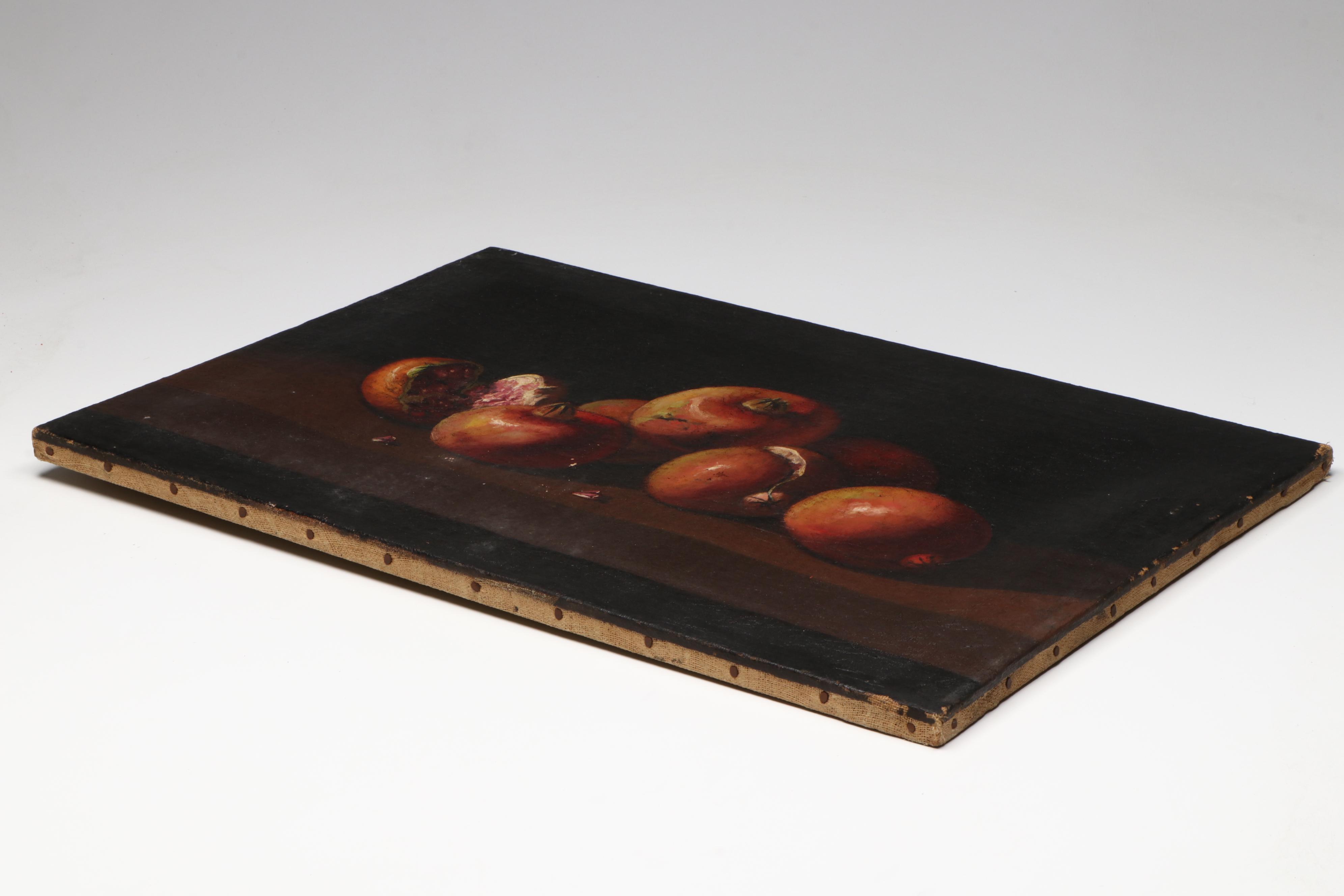 Antique Still Life Oil Painting of Pomegranates, Circa 1900