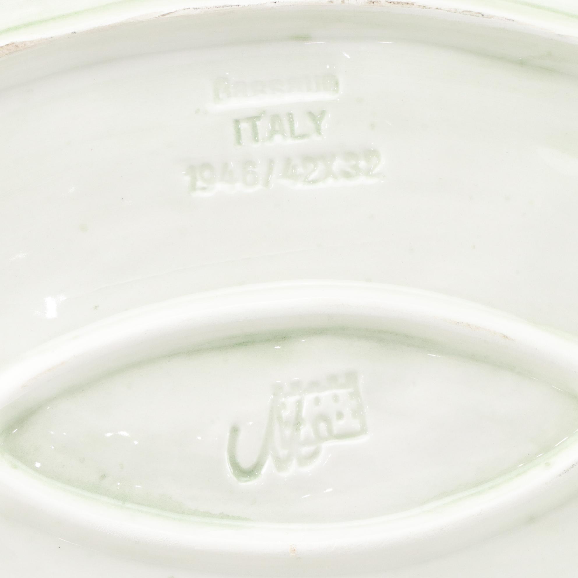 Majolica Leaf Motif Platter & Plates