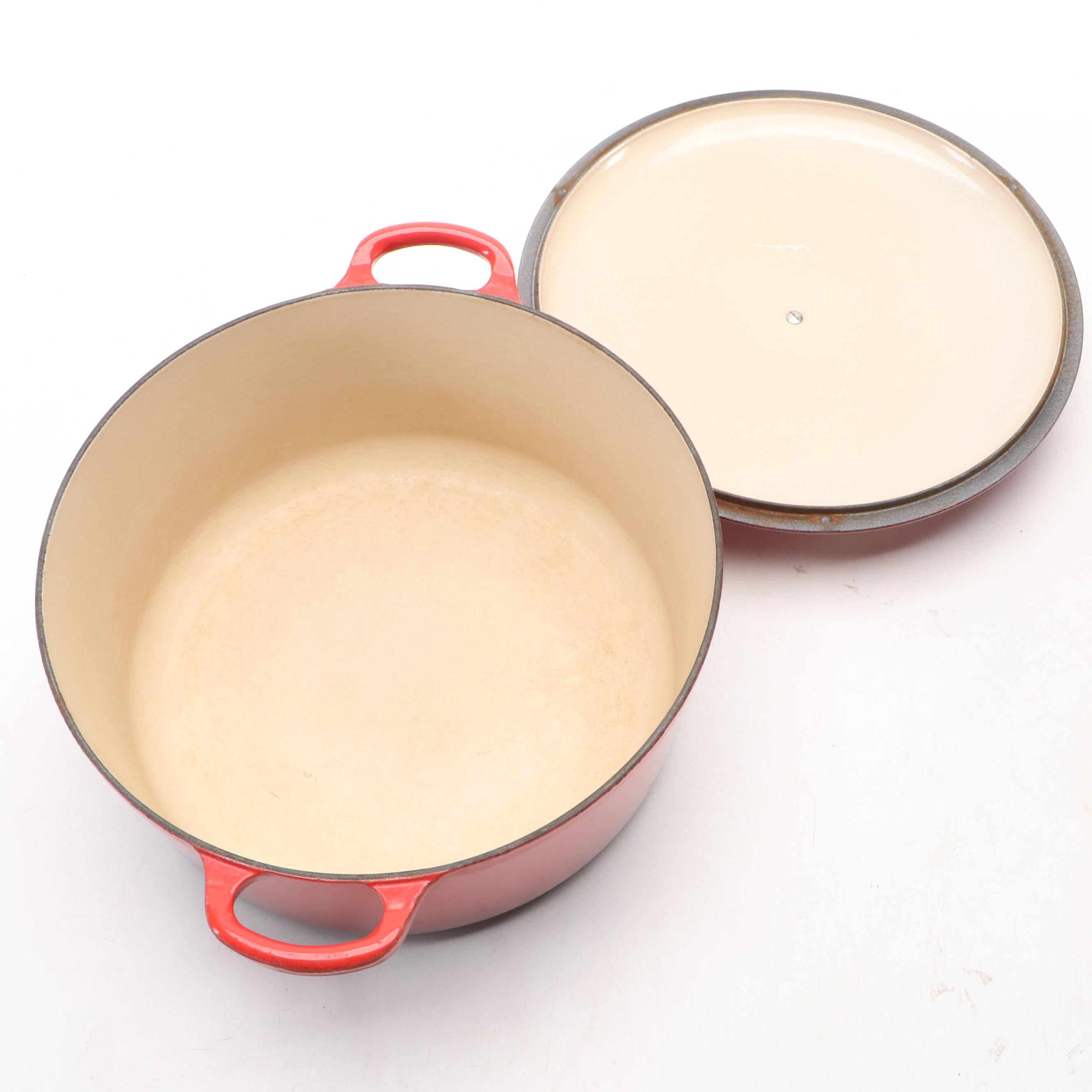 Le Creuset Cerise Enameled Cast Iron Dutch Oven and Rectangular Baker