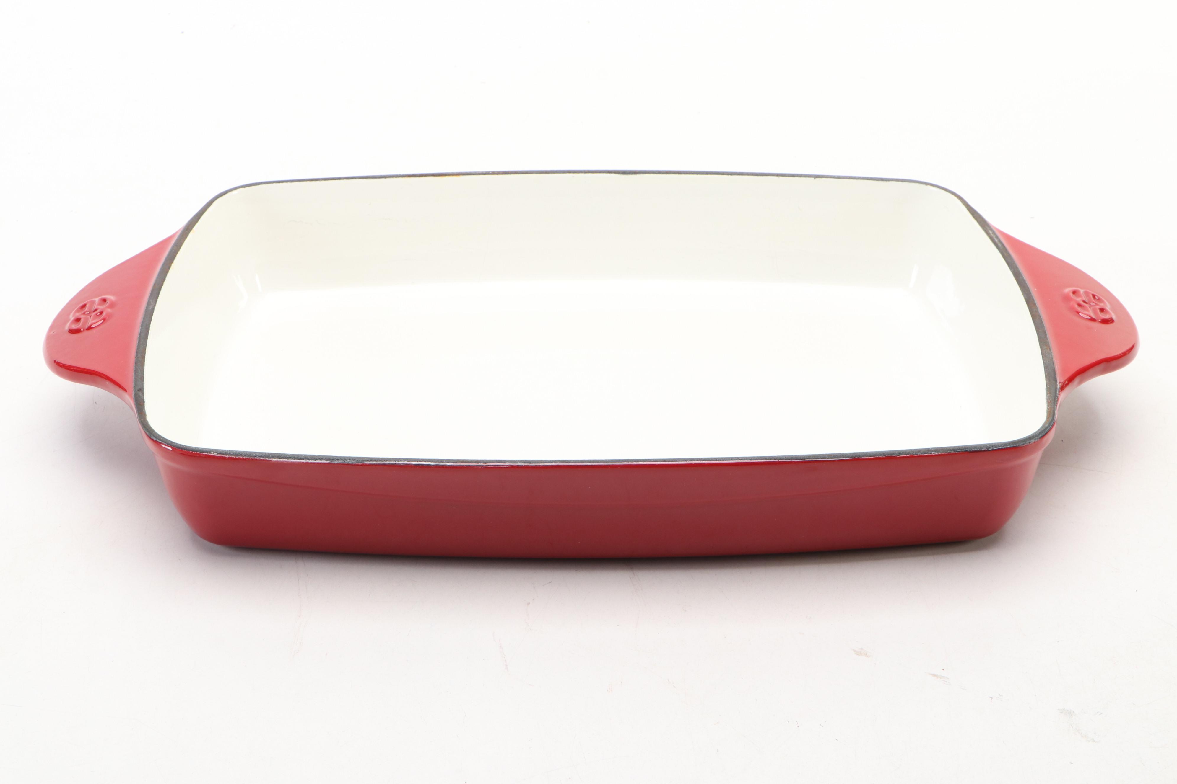 Le Creuset Cerise Enameled Cast Iron Dutch Oven and Rectangular Baker