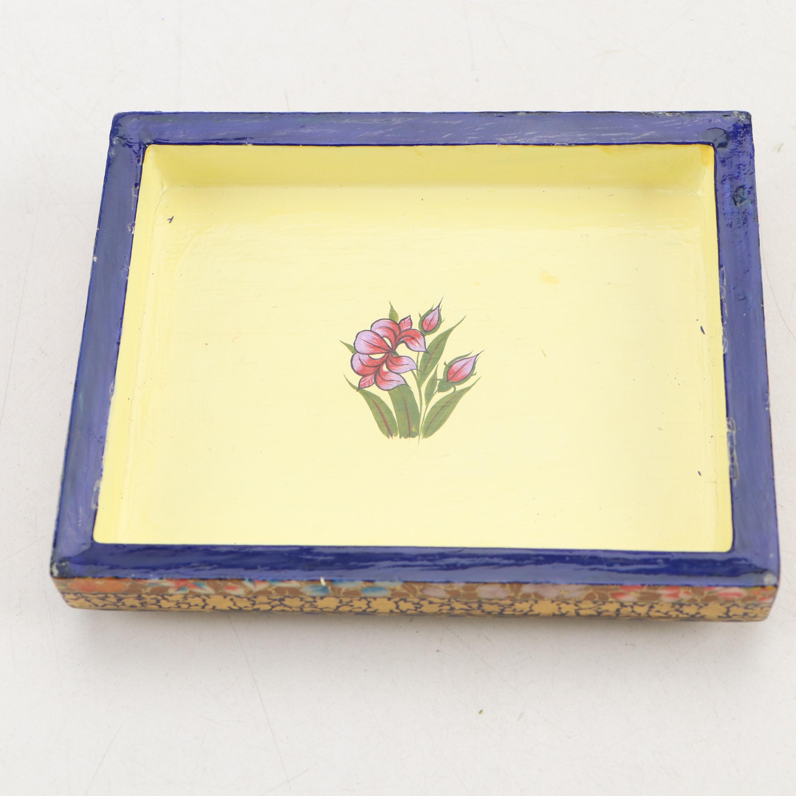 Soviet and Indian Hand-Painted Lacquerware Boxes