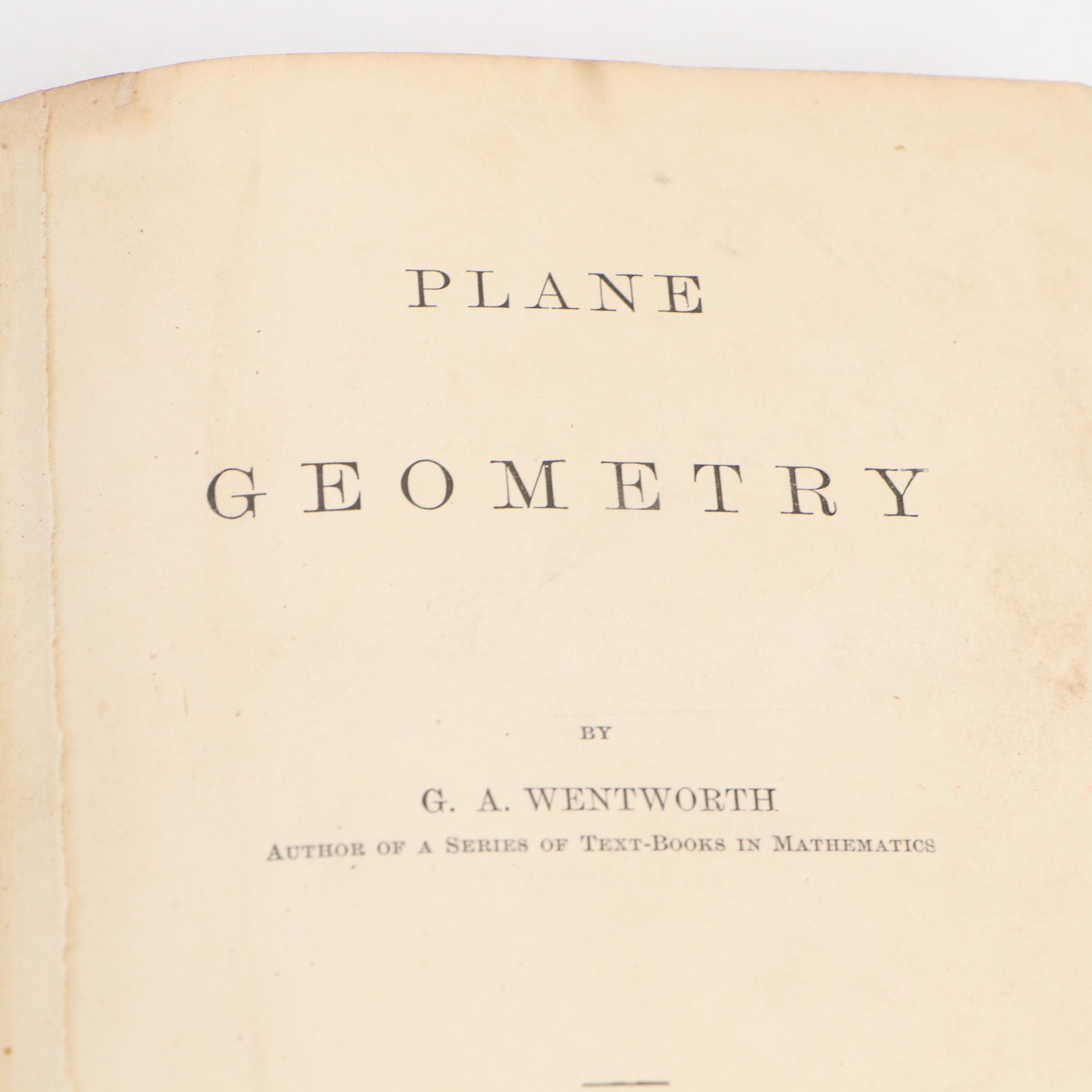 Illustrated "Plane Geometry" by G. A. Wentworth and More Nonfiction Books